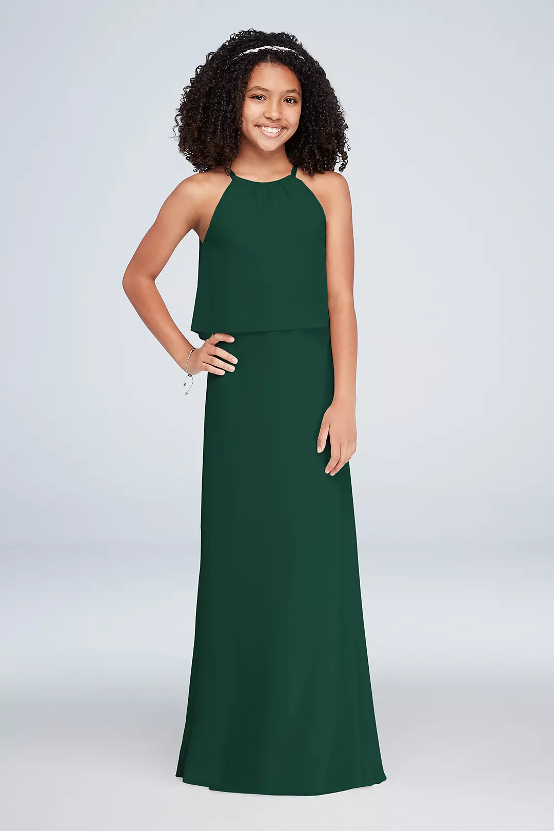 Flounced Crinkle Chiffon Girls Dress - Image 58
