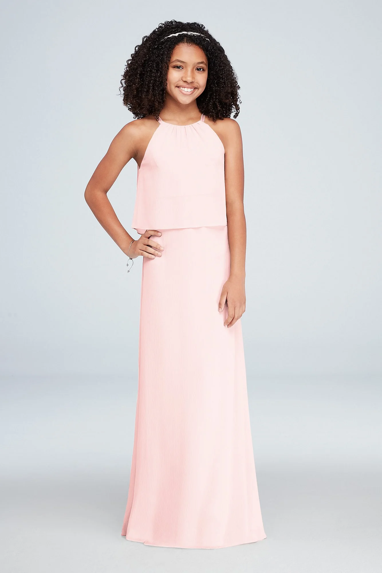 Flounced Crinkle Chiffon Girls Dress - Image 6
