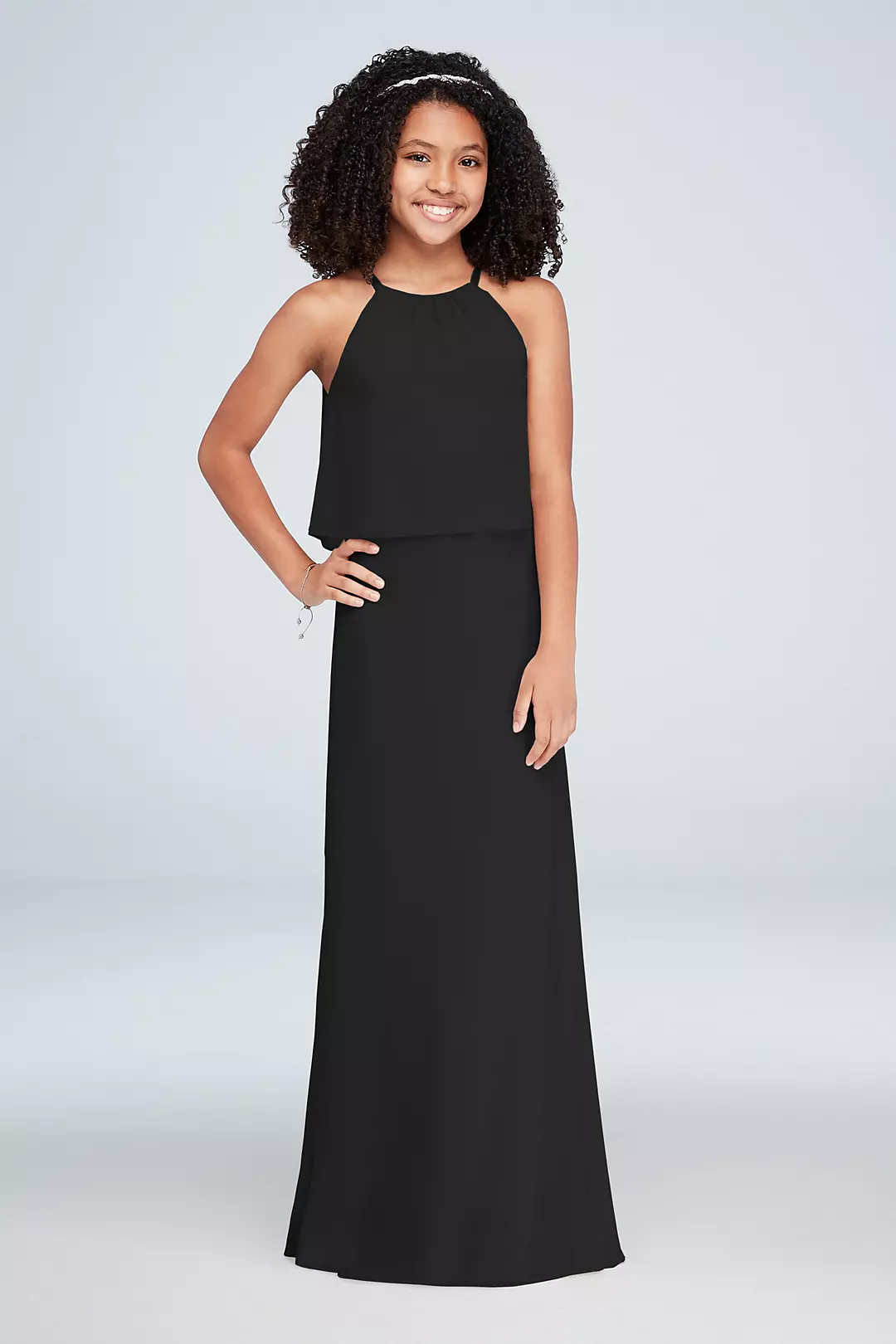 Flounced Crinkle Chiffon Girls Dress - Image 64