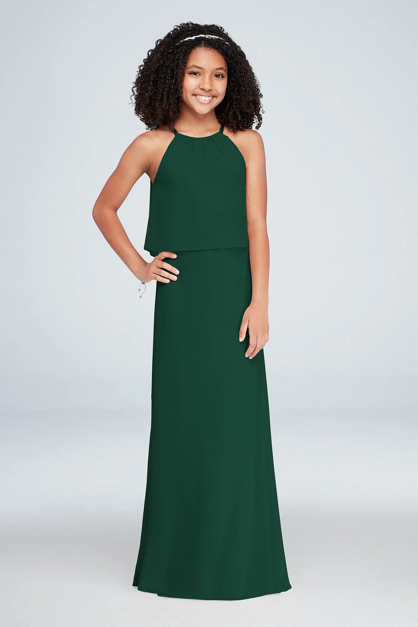 Flounced Crinkle Chiffon Girls Dress - Image 8