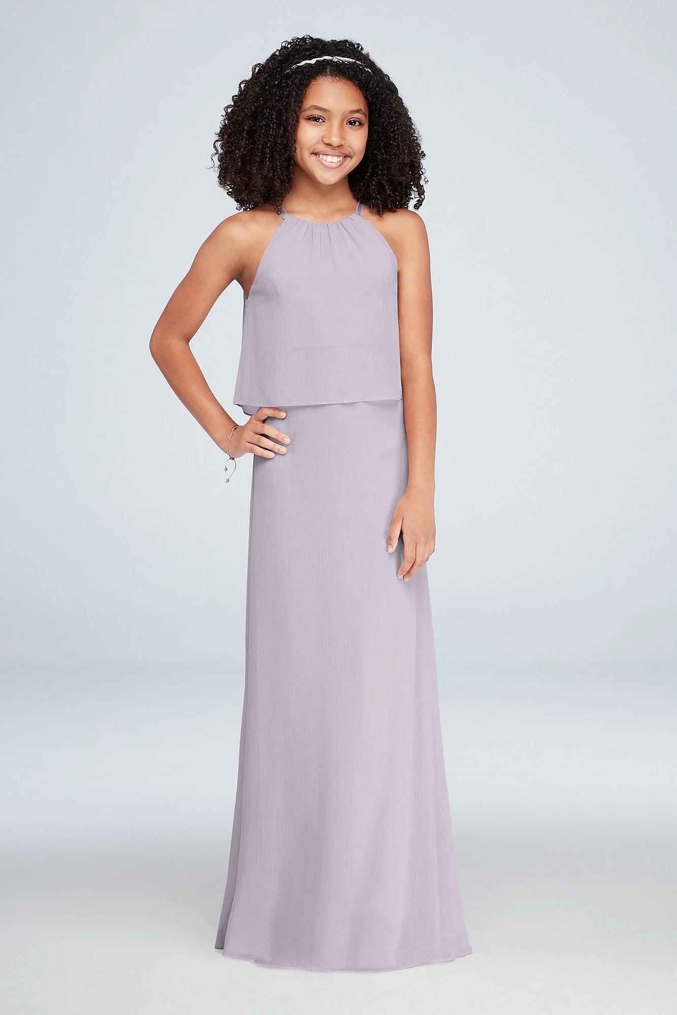 Flounced Crinkle Chiffon Girls Dress - Image 9