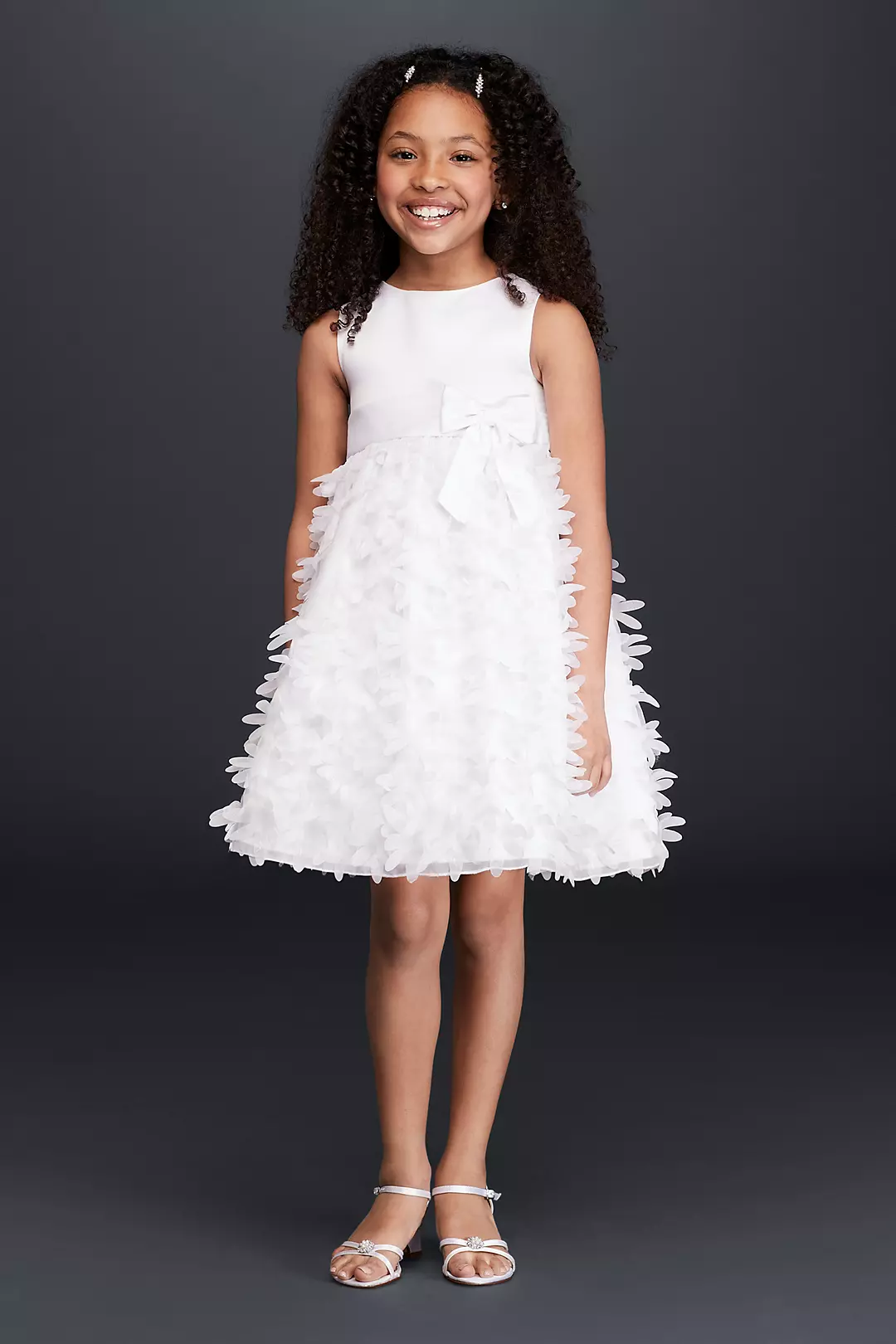 Flower Girl Dress with 3D Flowers on Skirt - Image 12