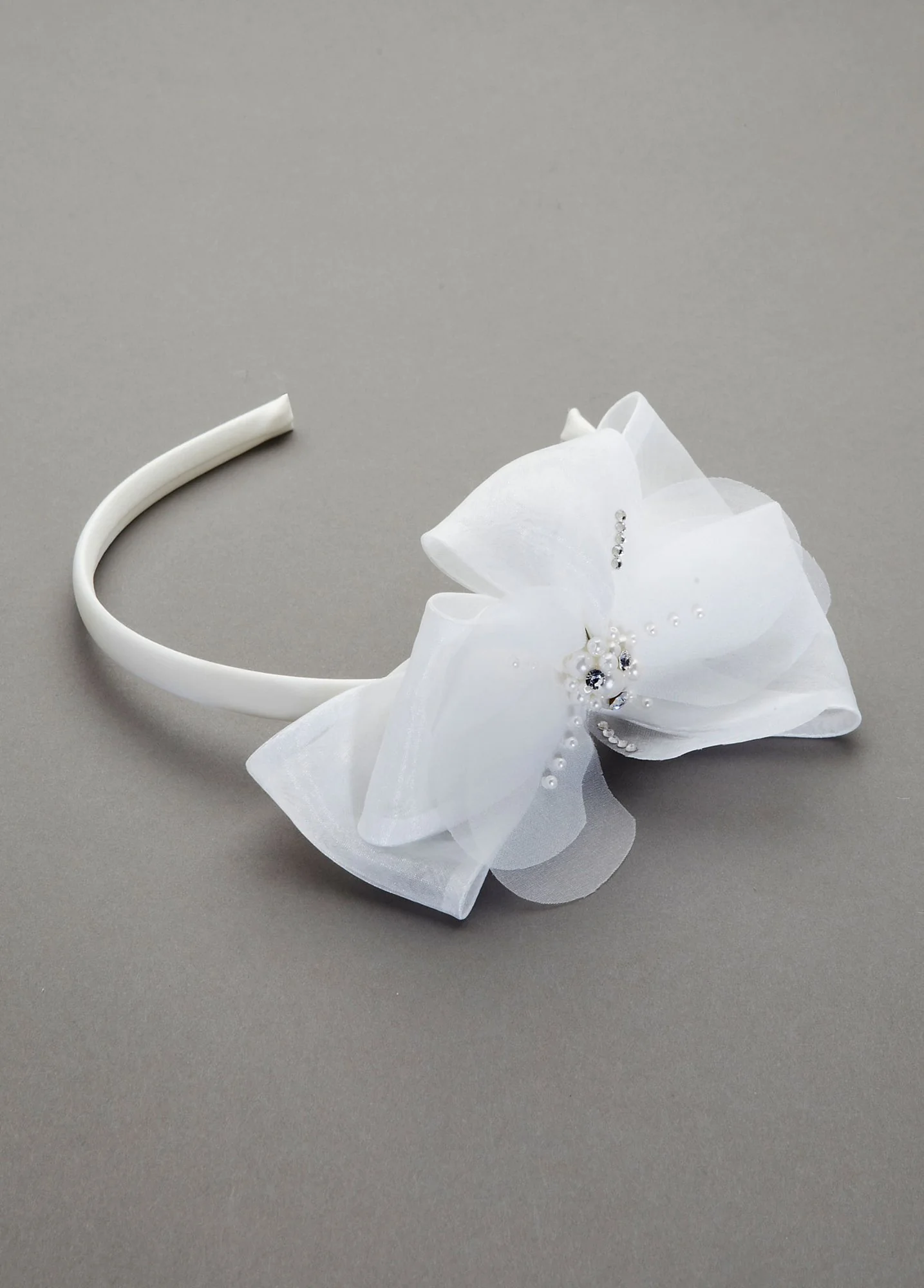 Flower Girl Headband with Crystals