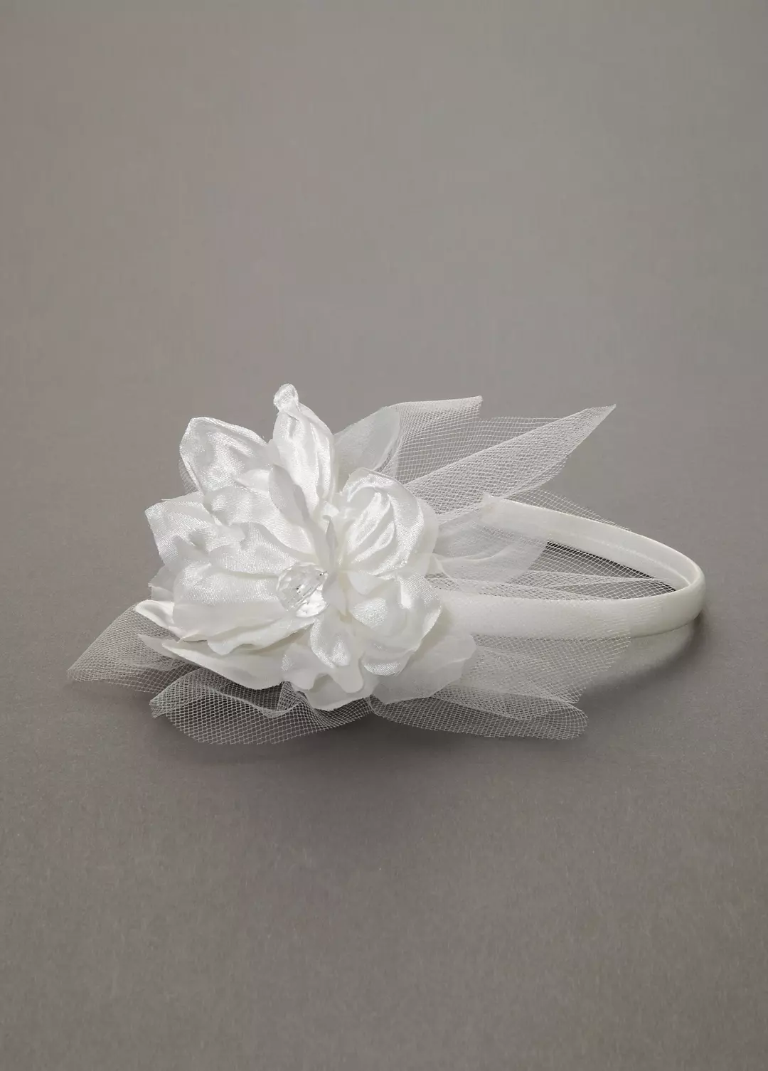 Flower Girl Headband with Flower and Tulle Pouf - Image 2