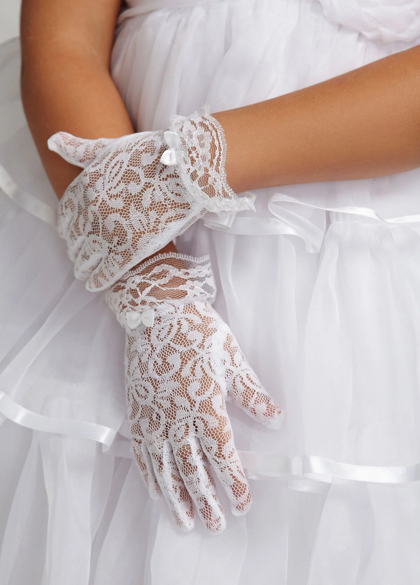 Flower Girl Wrist Length Lace Glove