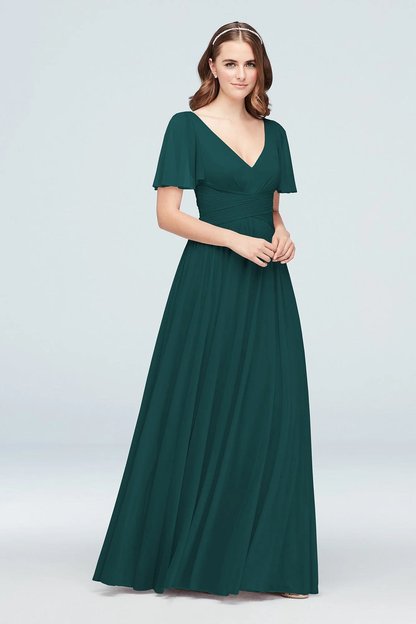 Flutter Sleeve Crisscross Mesh Dress - Image 15