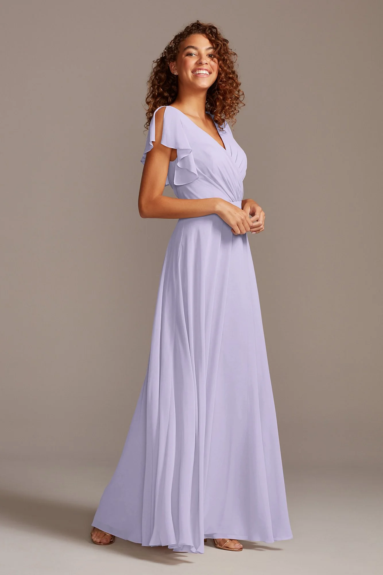 Bridesmaid Dress with Flutter Sleeve Full Skirt - Image 20