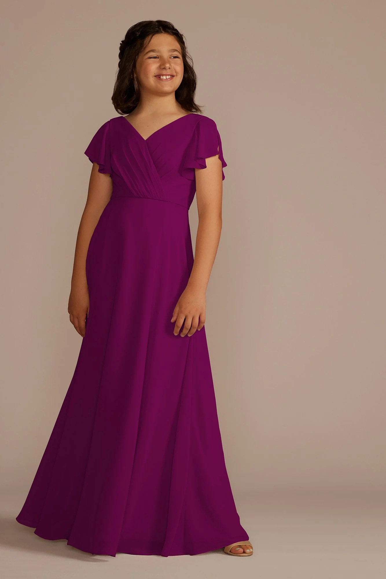 Flutter Sleeve Full Skirt Girls Dress - Image 20
