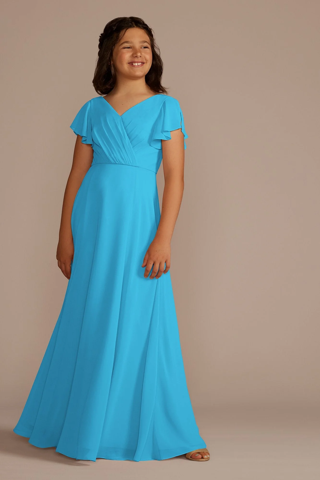 Flutter Sleeve Full Skirt Girls Dress - Image 23