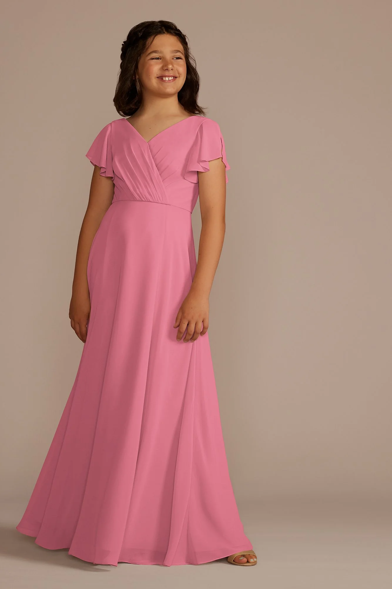 Flutter Sleeve Full Skirt Girls Dress - Image 36