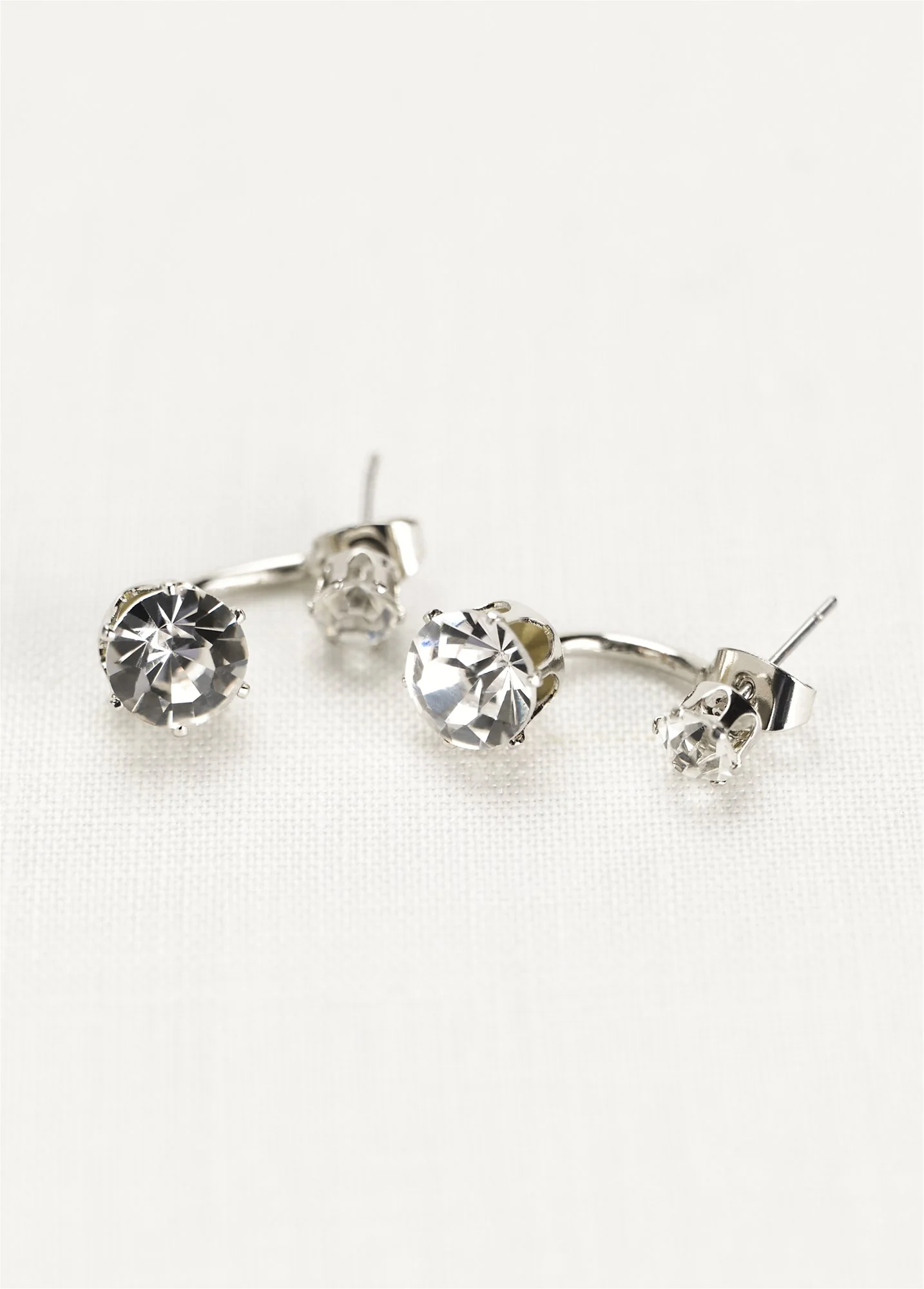 Front and Back Crystal Stud Earrings - Image 2