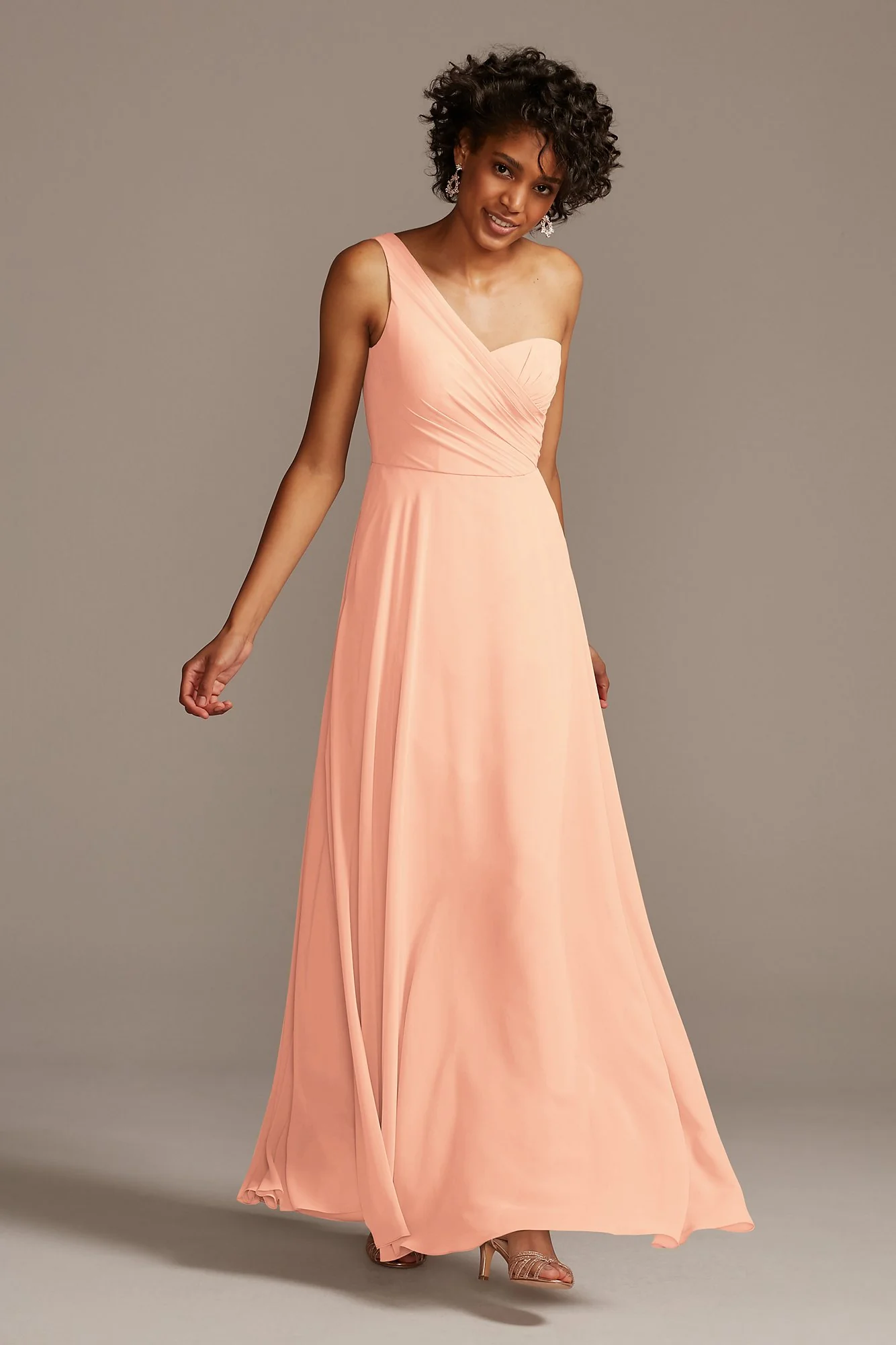 Full Skirt Dress with One Shoulder - Image 114