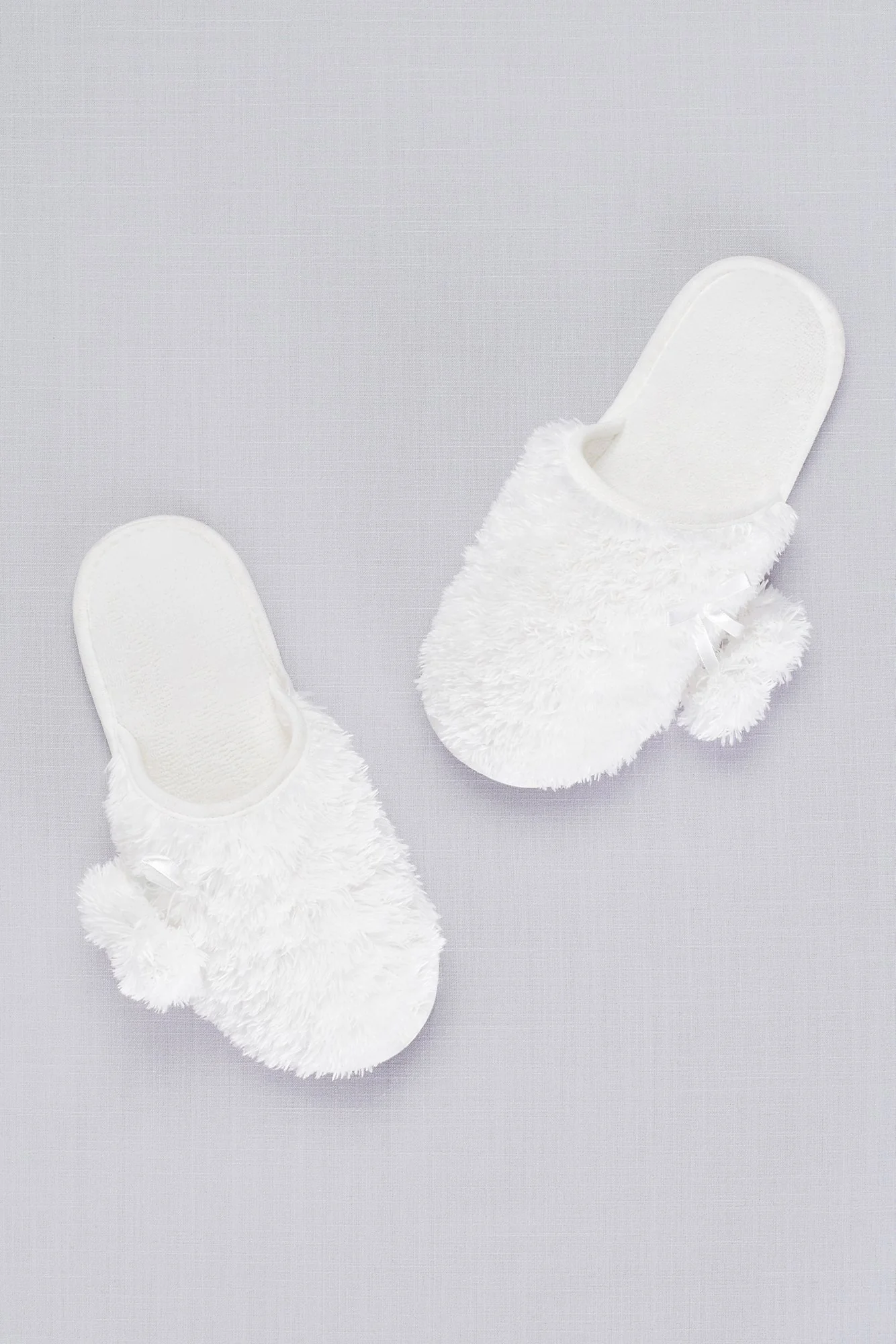 Fuzzy Faux-Fur Pom Pom Slippers