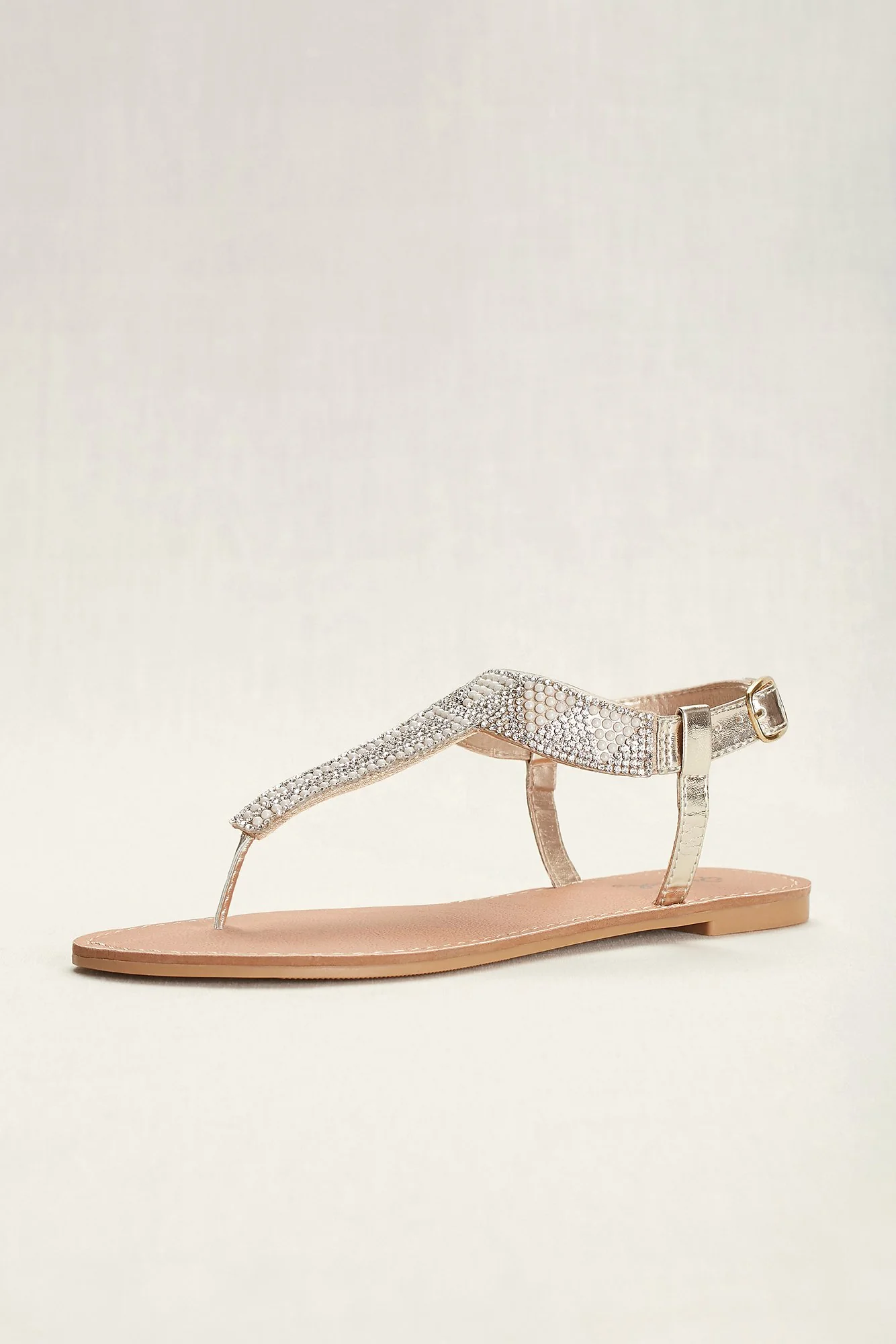 Geometric T-Strap Crystal Sandals - Image 3