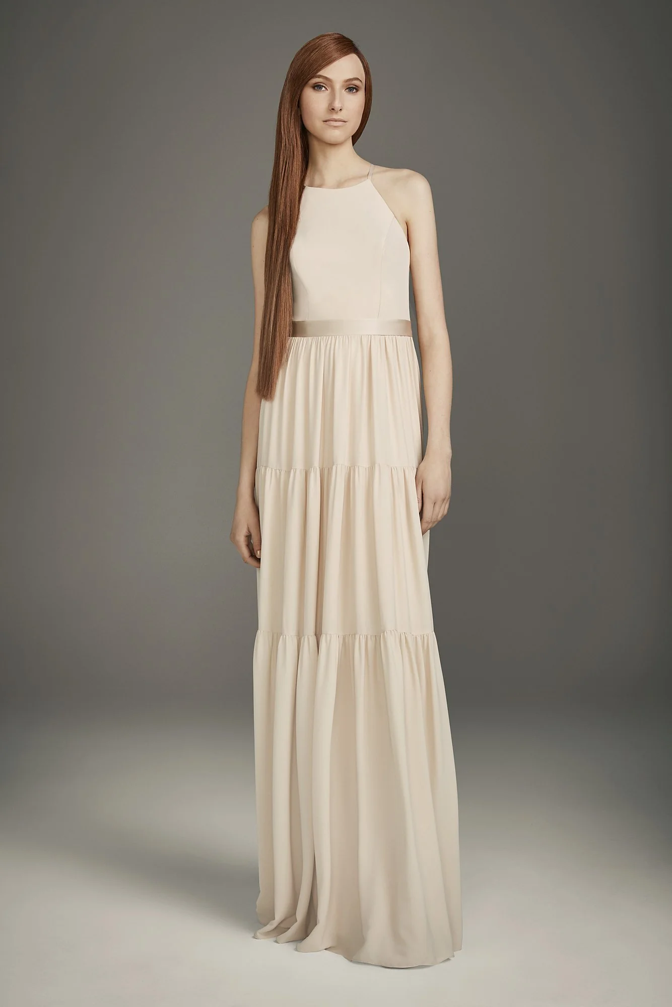 Georgette Bridesmaid Dress with Peasant Skirt - Image 20