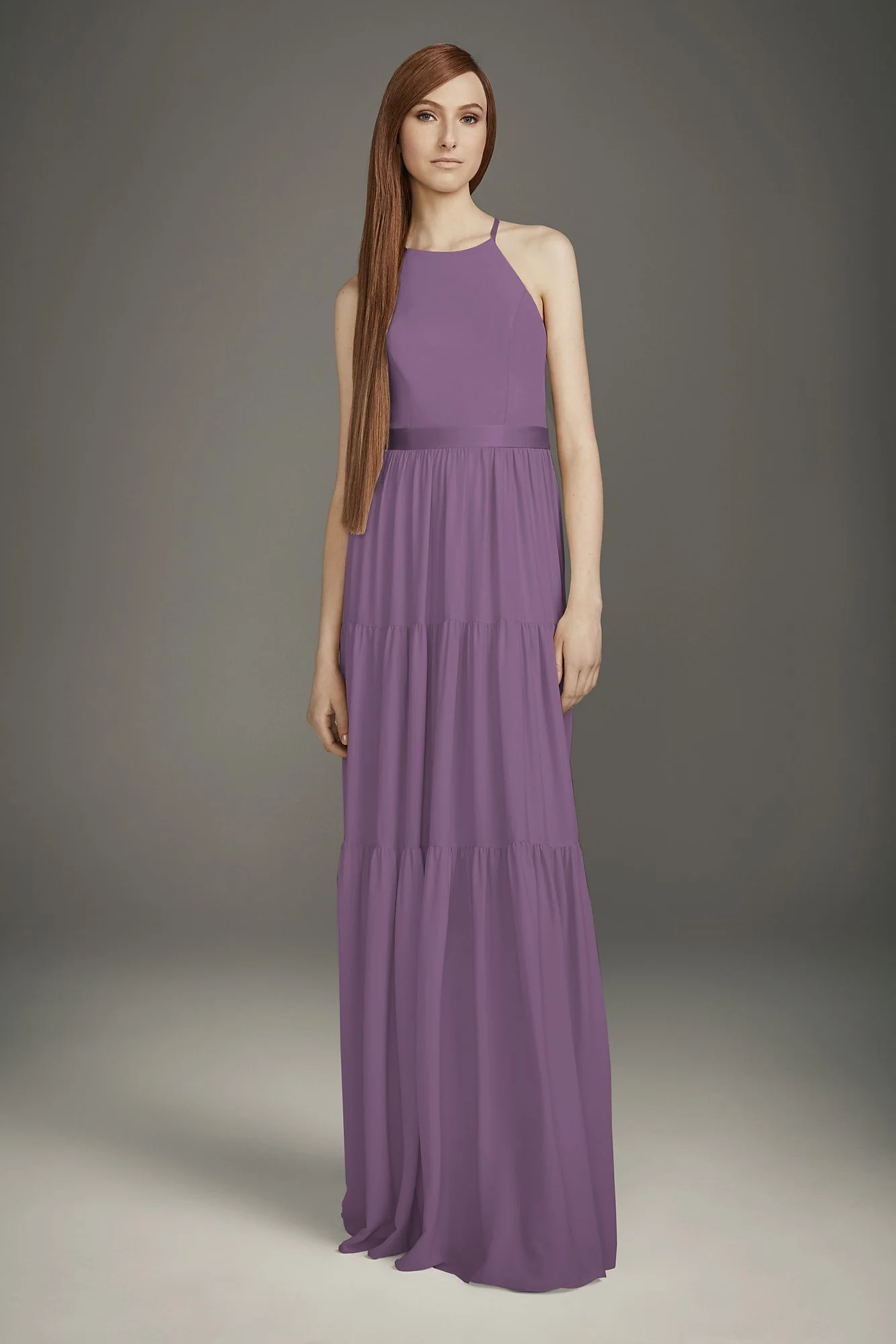 Georgette Bridesmaid Dress with Peasant Skirt - Image 21