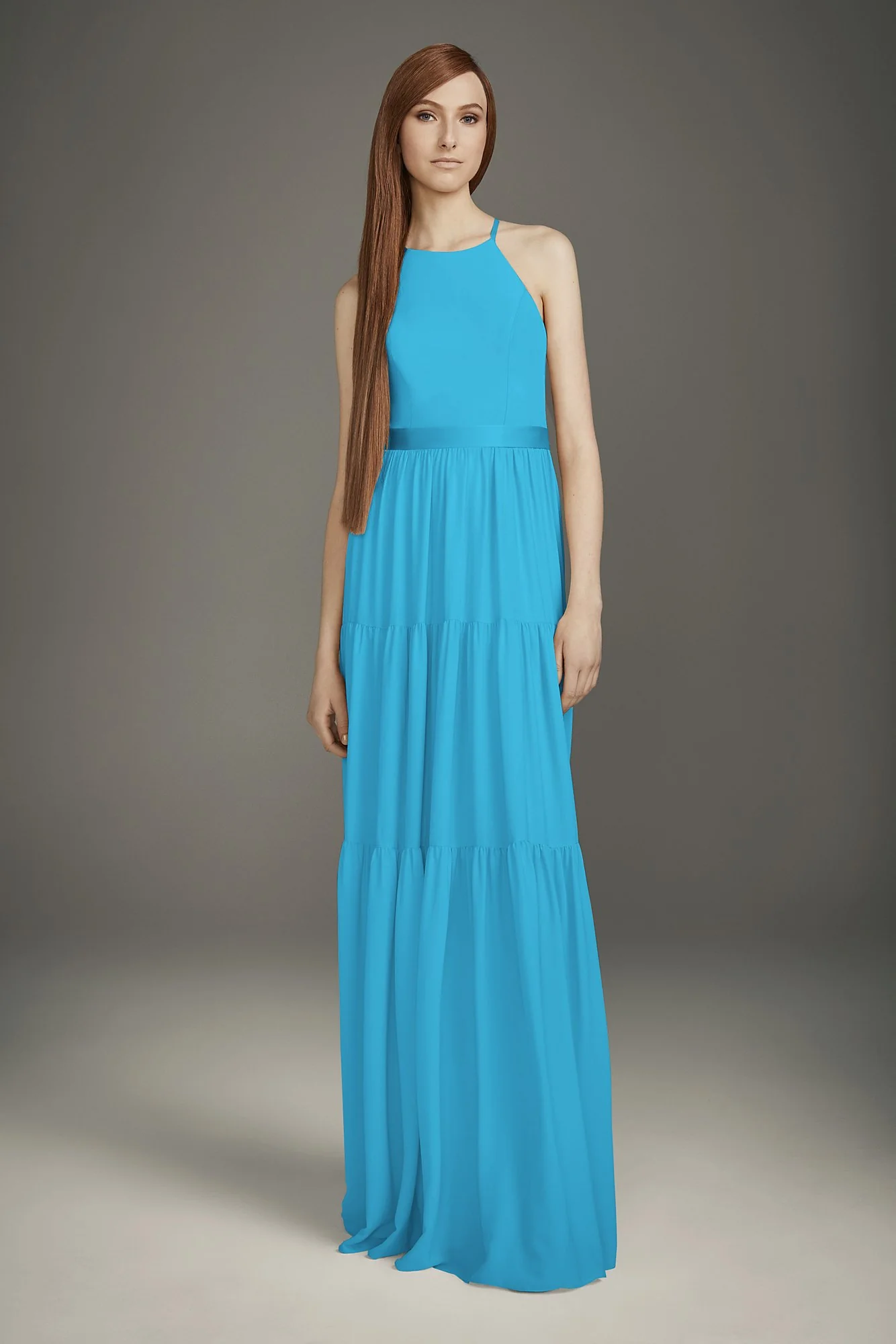 Georgette Bridesmaid Dress with Peasant Skirt - Image 22