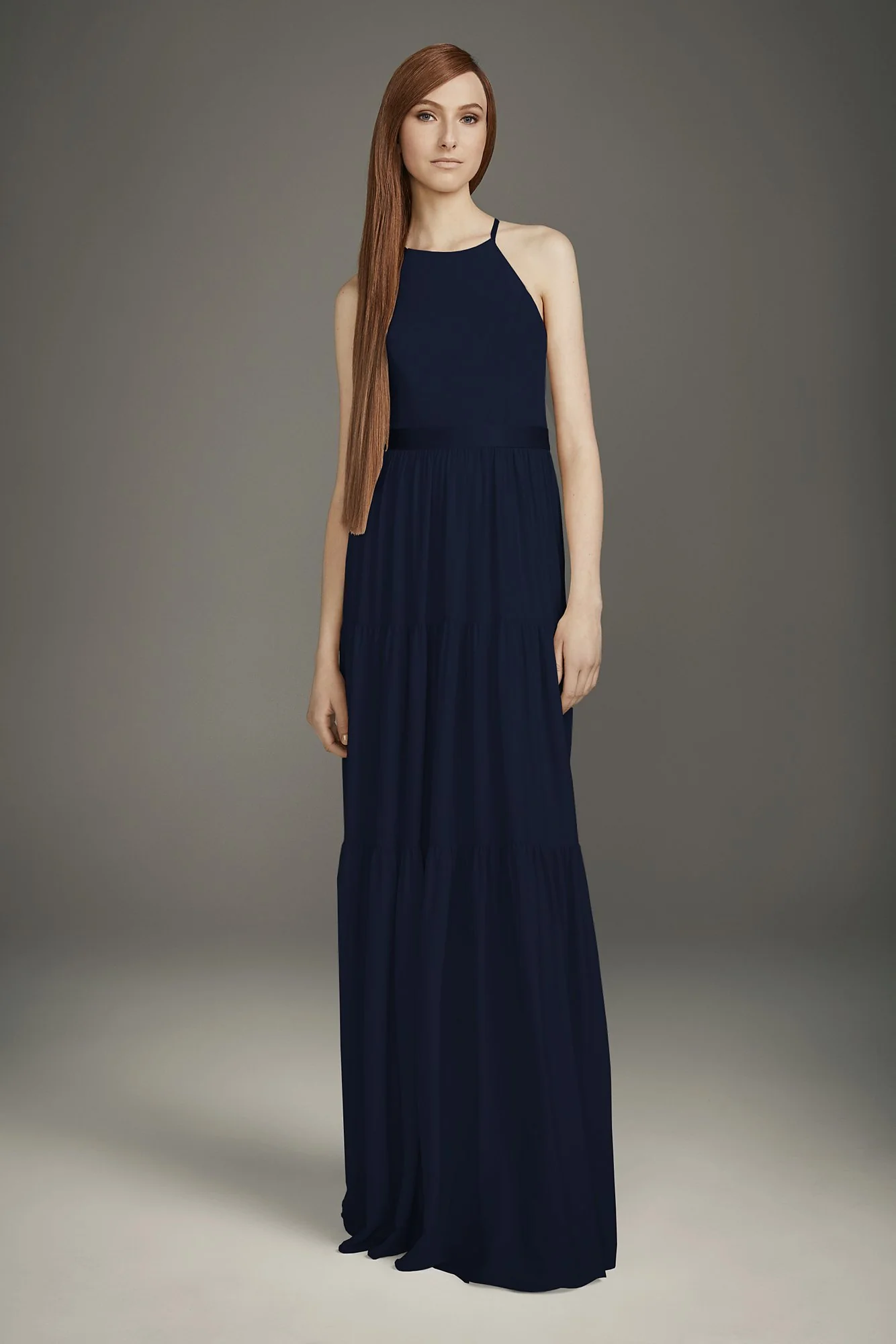 Georgette Bridesmaid Dress with Peasant Skirt - Image 26