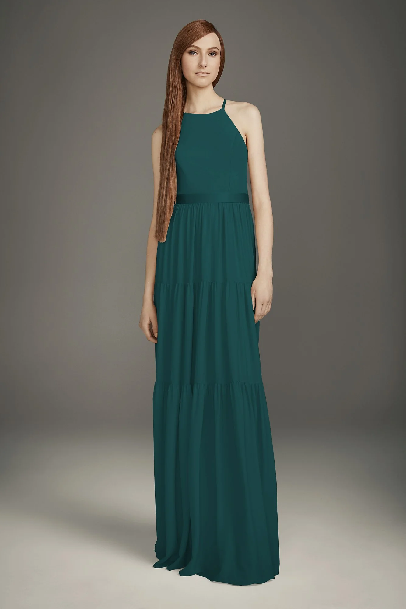 Georgette Bridesmaid Dress with Peasant Skirt - Image 30