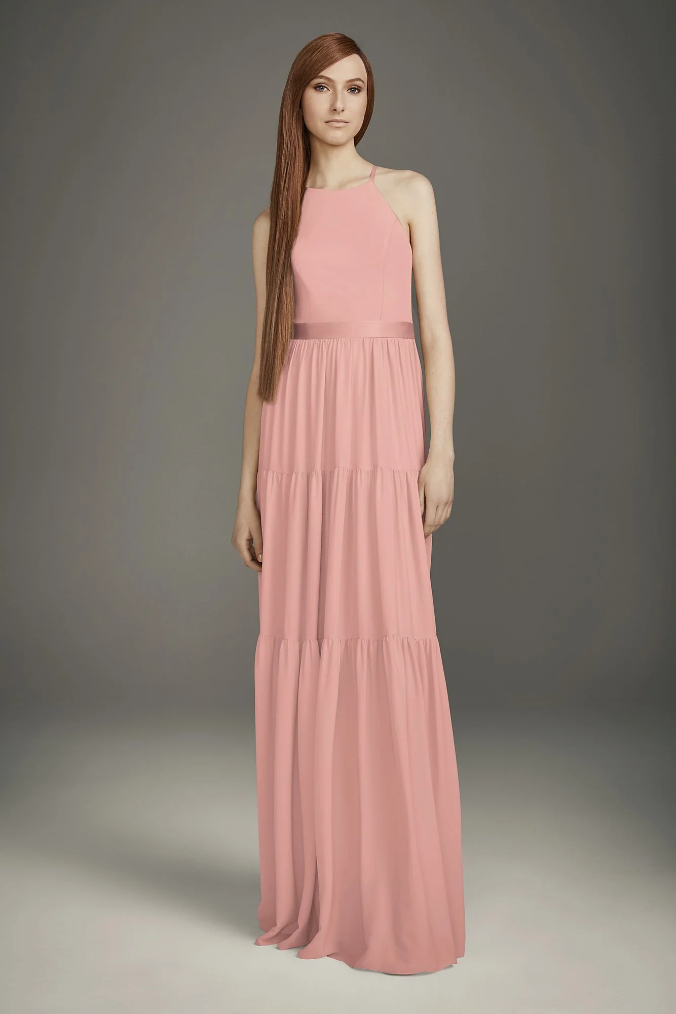 Georgette Bridesmaid Dress with Peasant Skirt - Image 38