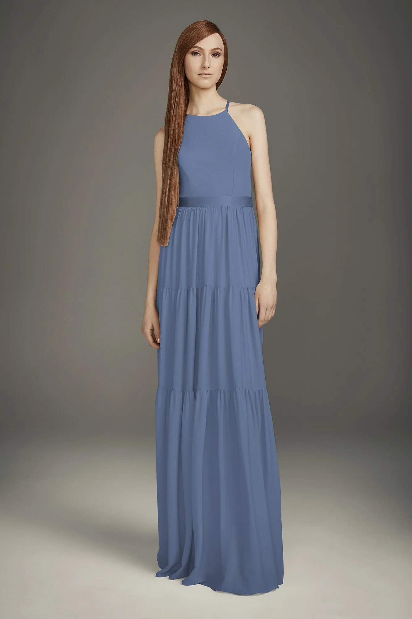 Georgette Bridesmaid Dress with Peasant Skirt - Image 39
