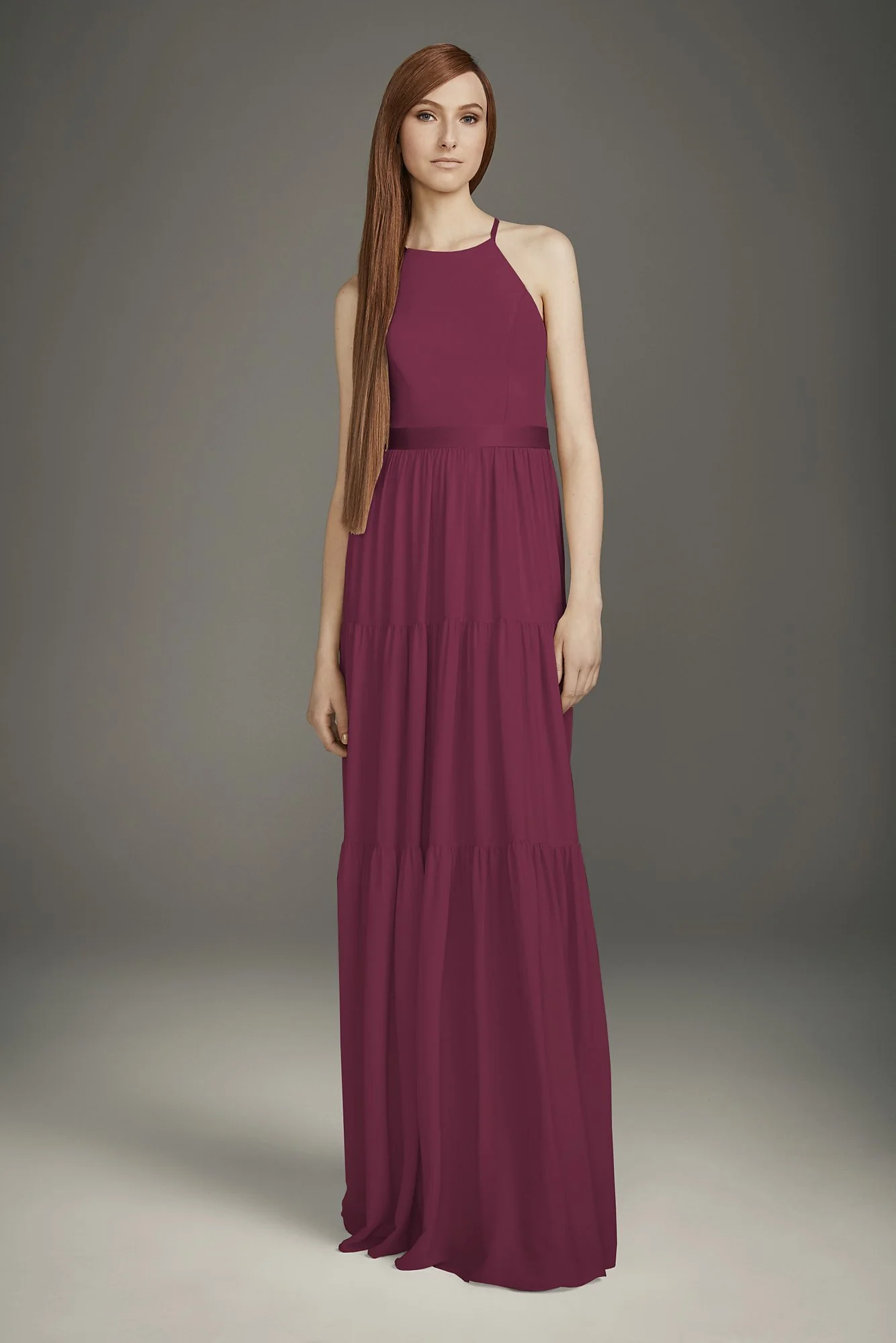 Georgette Bridesmaid Dress with Peasant Skirt - Image 5