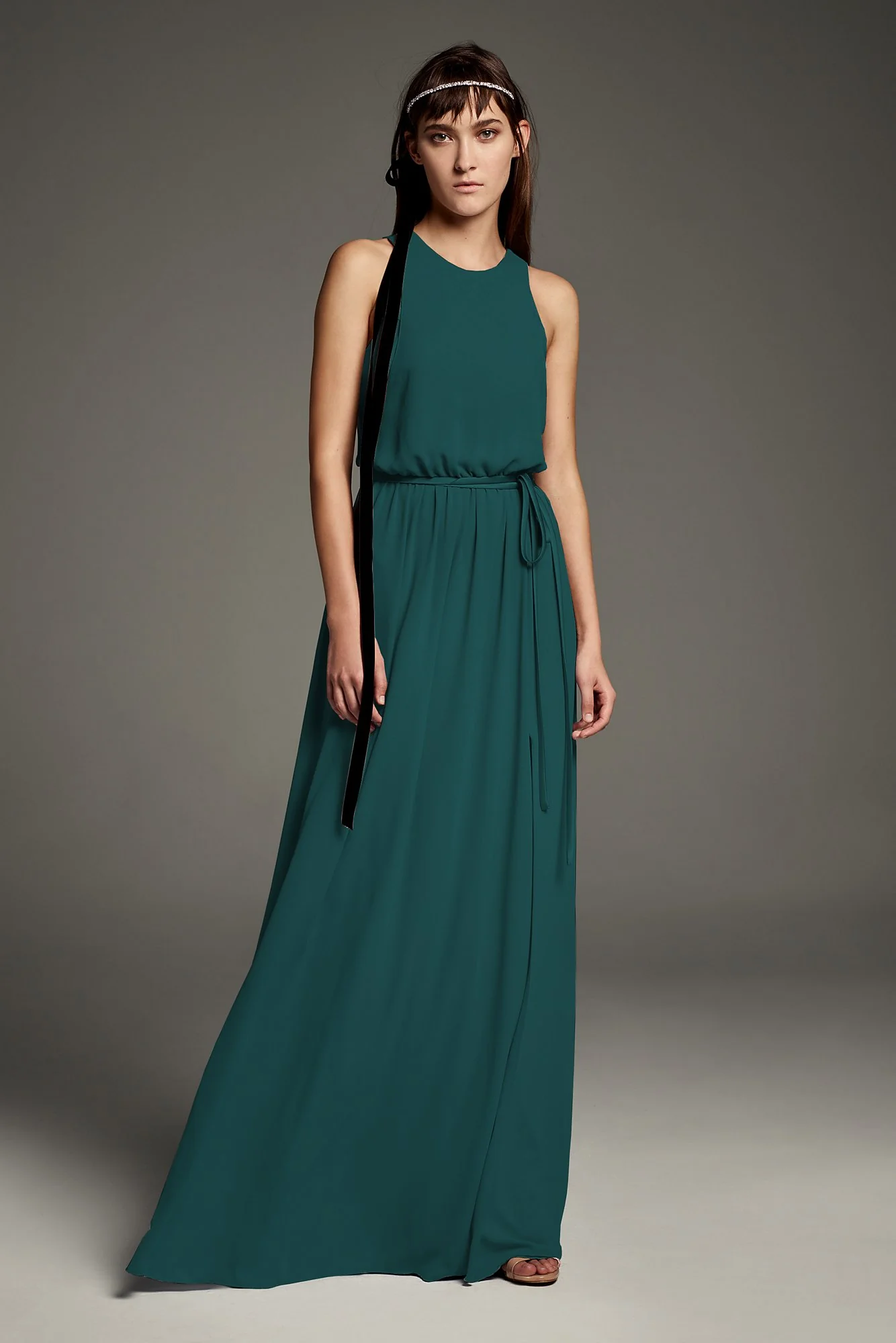Georgette-Over-Charmeuse Blouson Bridesmaid Dress