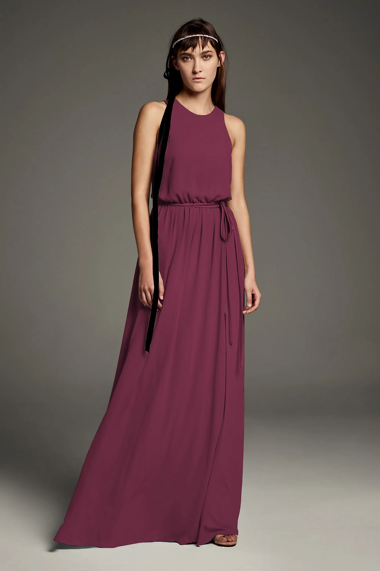 Georgette-Over-Charmeuse Blouson Bridesmaid Dress - Image 32