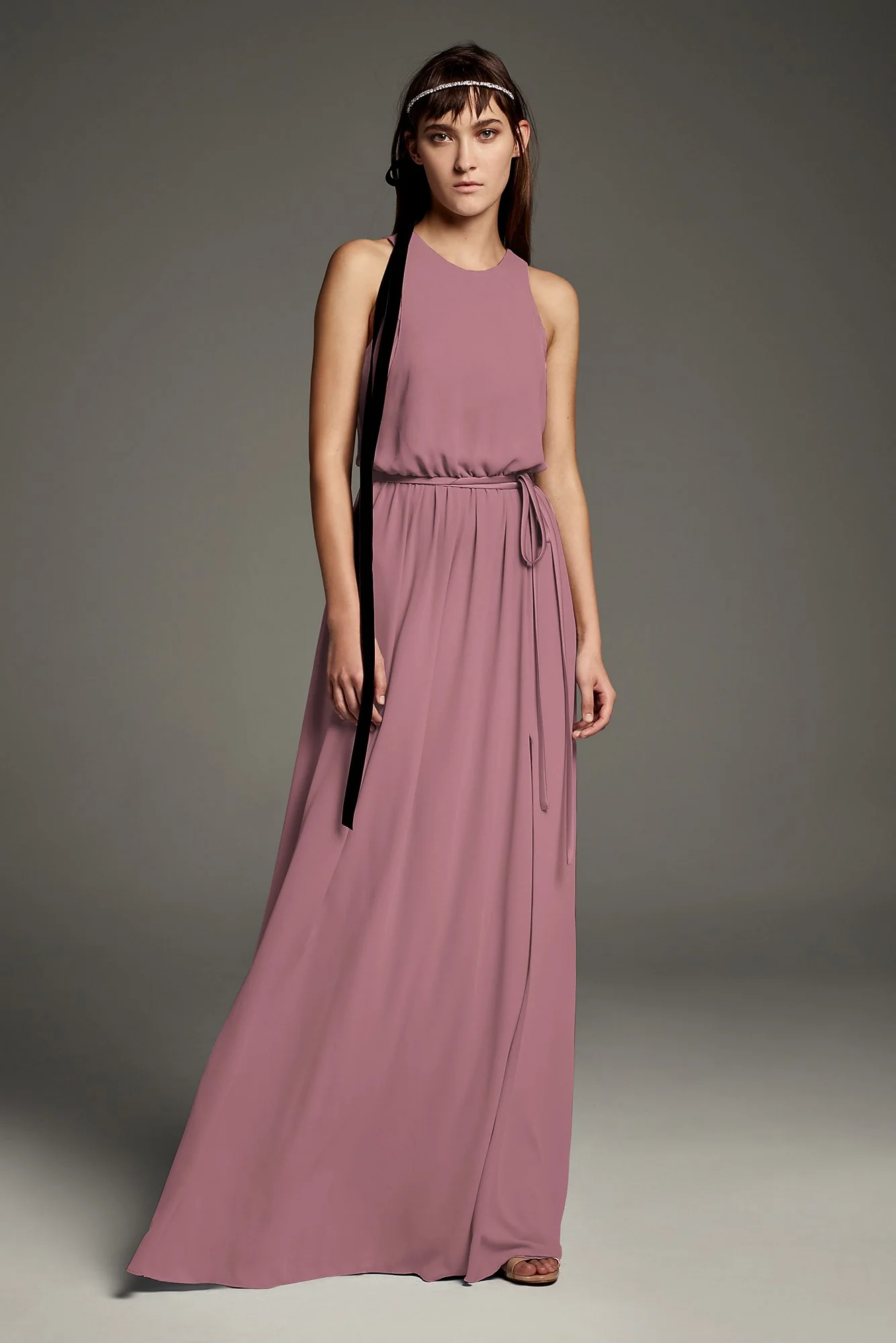 Georgette-Over-Charmeuse Blouson Bridesmaid Dress - Image 36