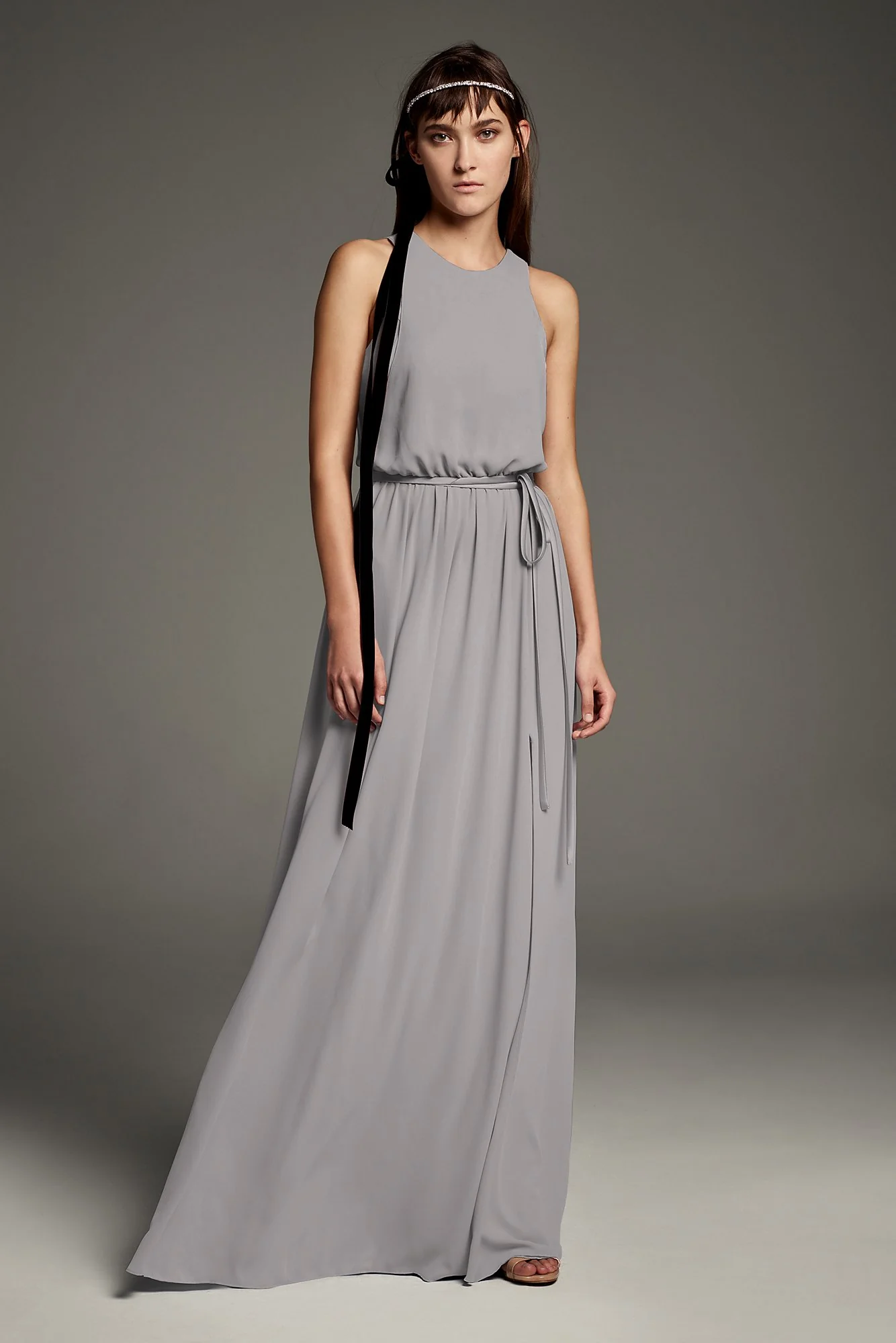 Georgette-Over-Charmeuse Blouson Bridesmaid Dress - Image 8