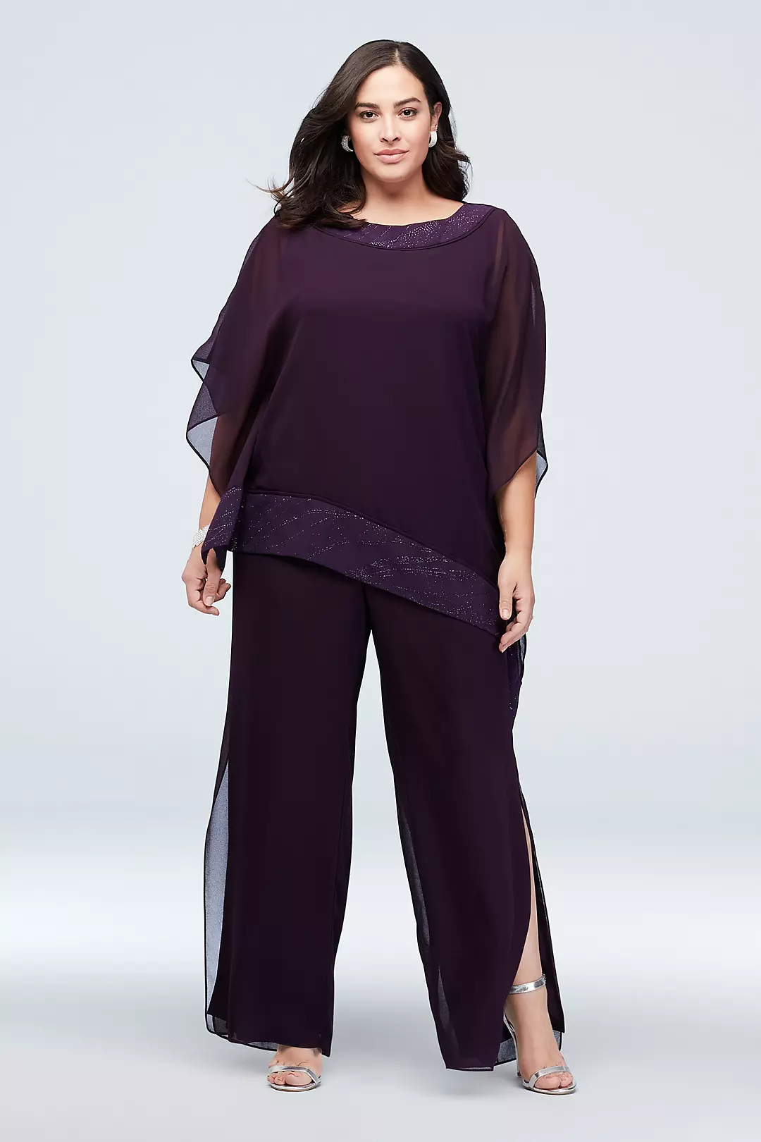 Georgette Pantsuit with Asymmetric Blouse - Image 9