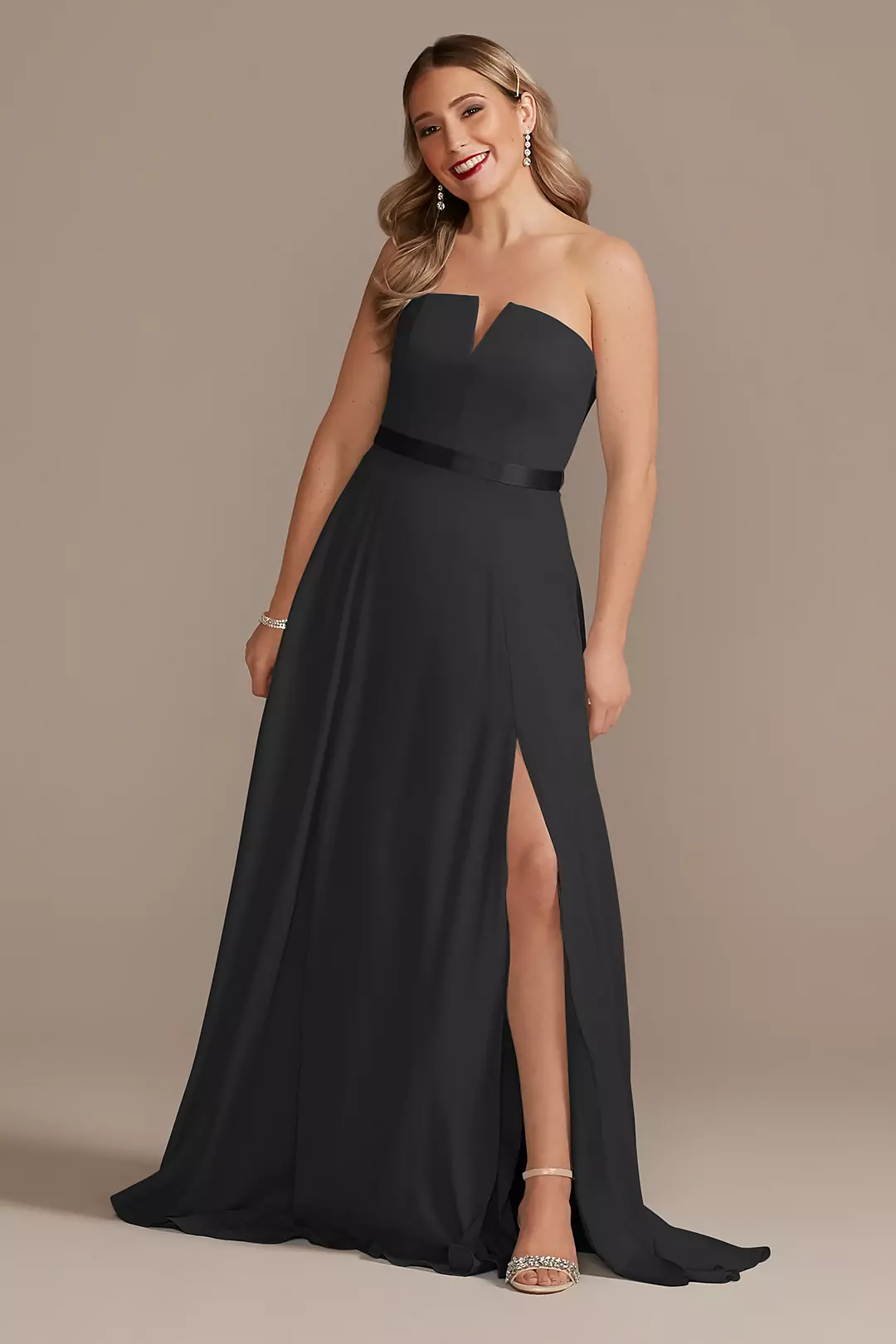 Georgette V-Wire Bridesmaid Dress with Corset Back - Image 15