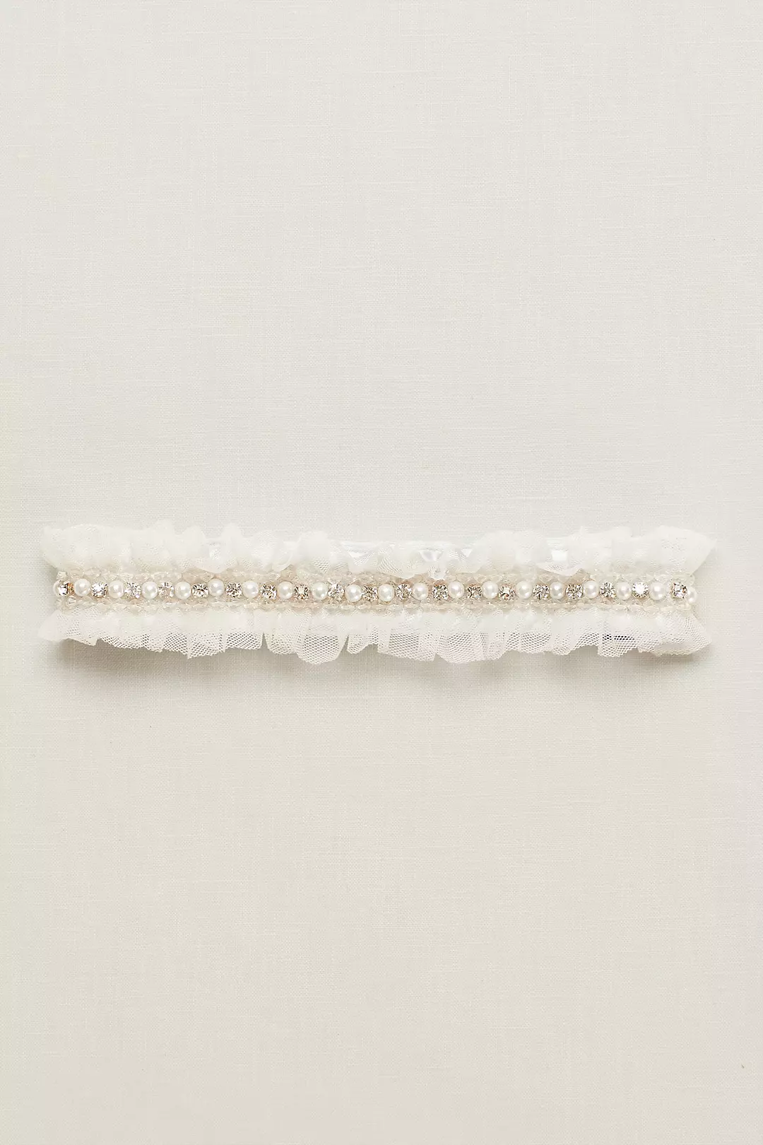 Ginger Pearl Garter with Ruffled Organza - Image 2