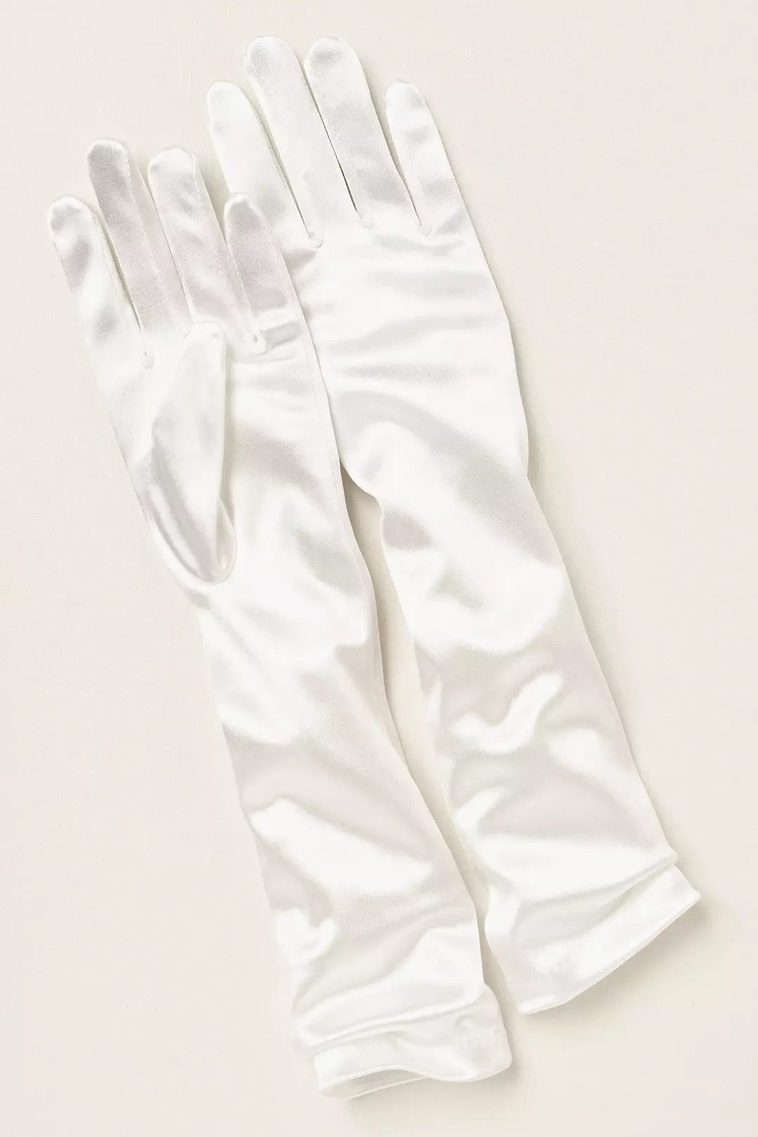 Girls Elbow-Length Satin Gloves - Image 10