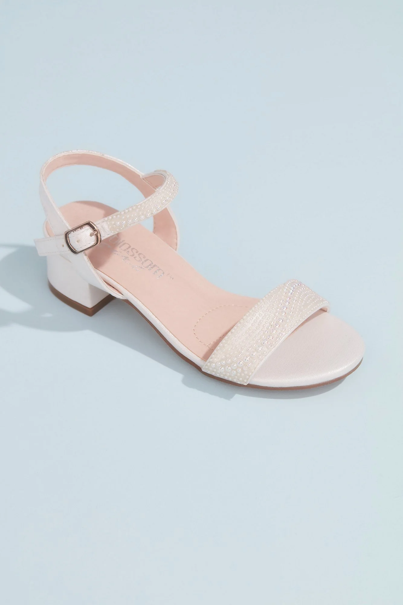 Girls Low Block Sandals with Embellished Straps - Image 3