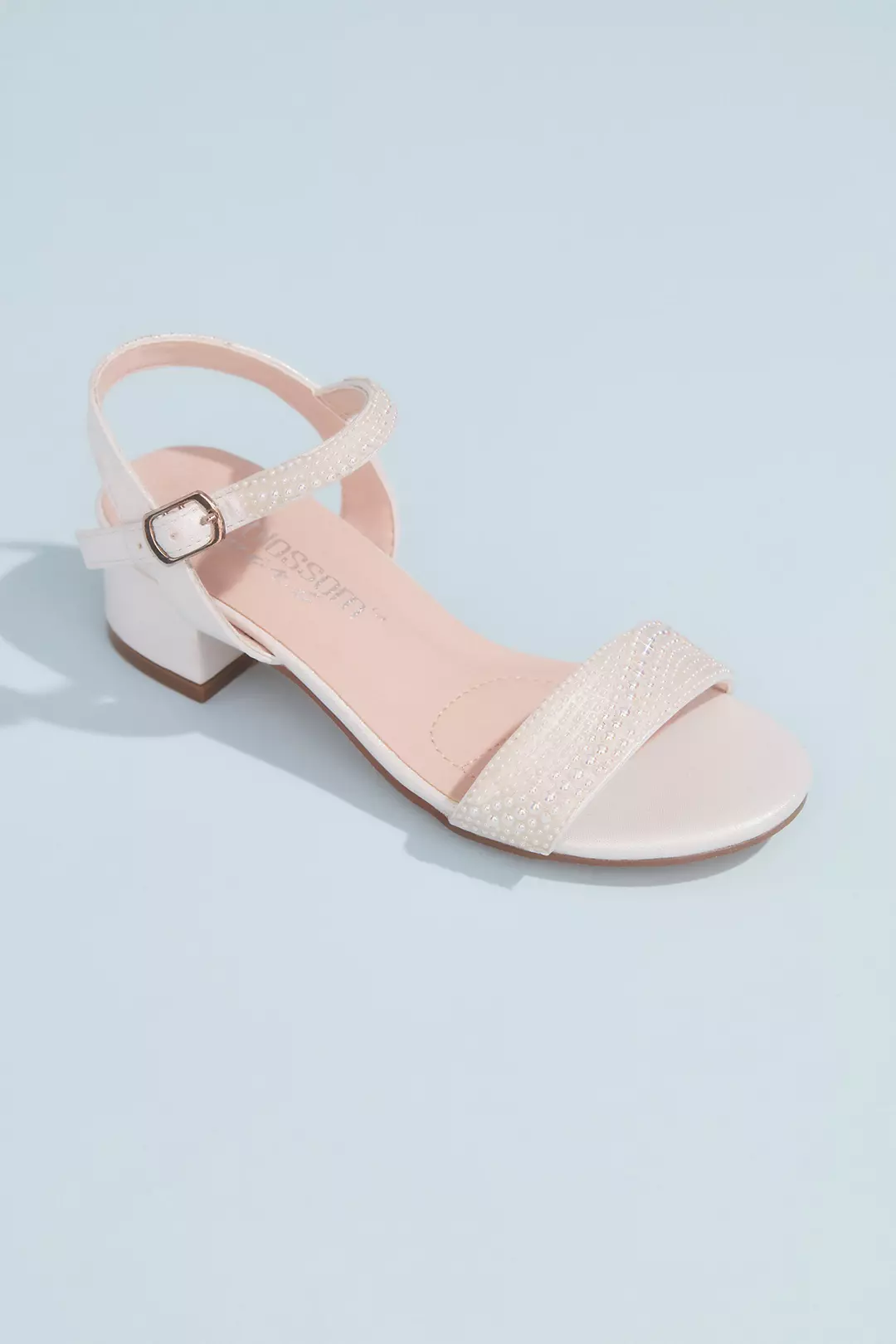 Girls Low Block Sandals with Embellished Straps - Image 4