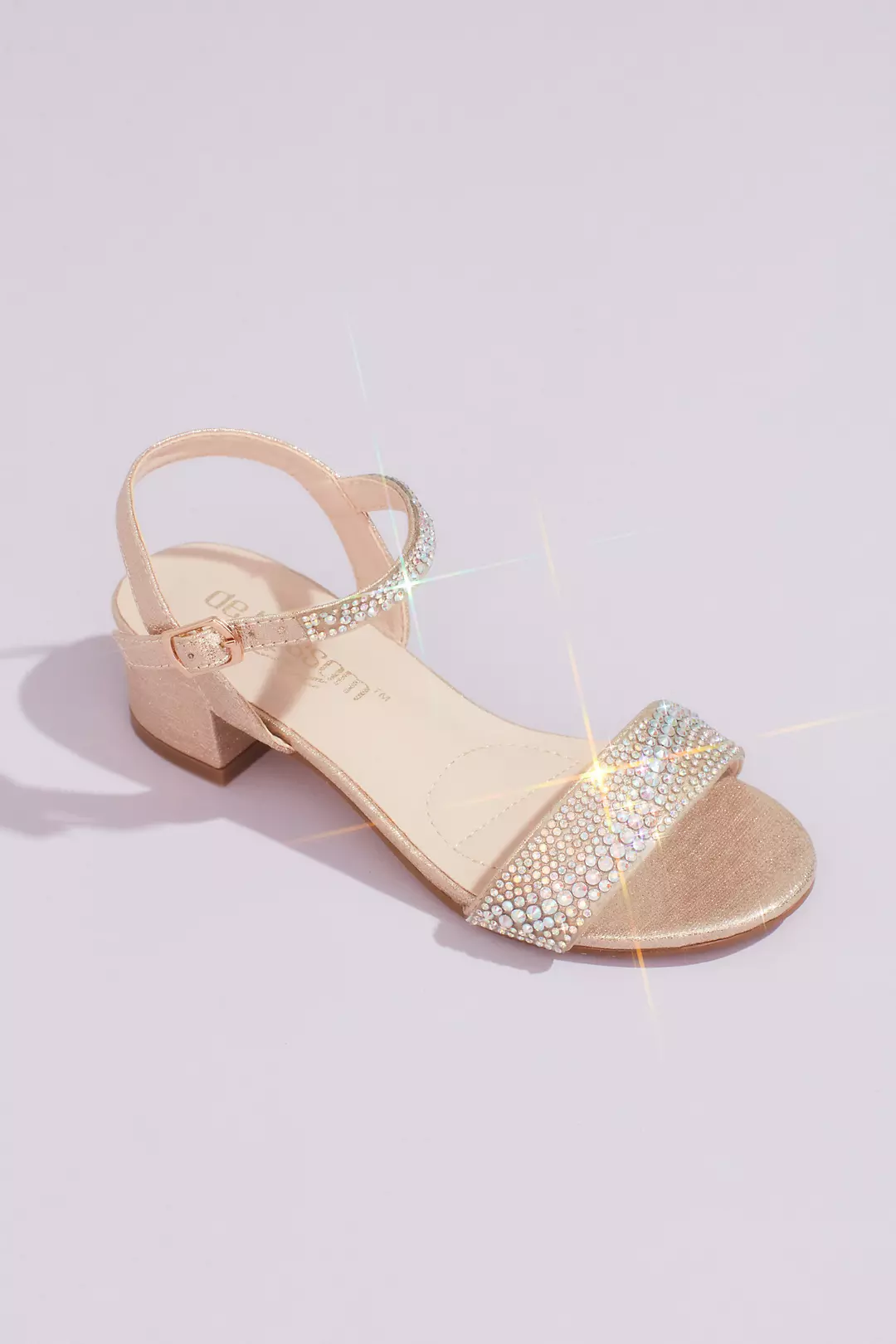 Girls Low Block Sandals with Embellished Straps - Image 6