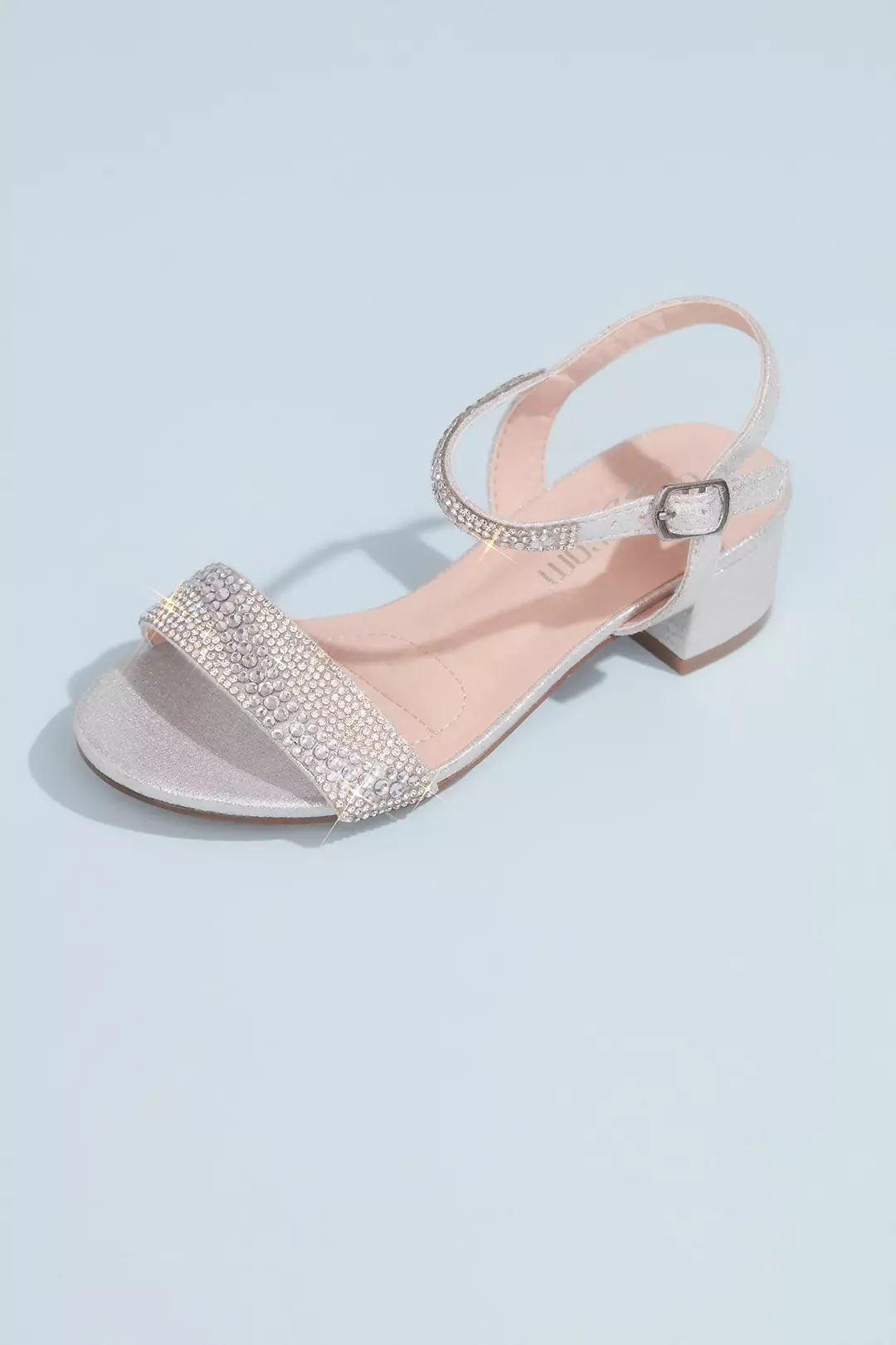 Girls Low Block Sandals with Embellished Straps - Image 7