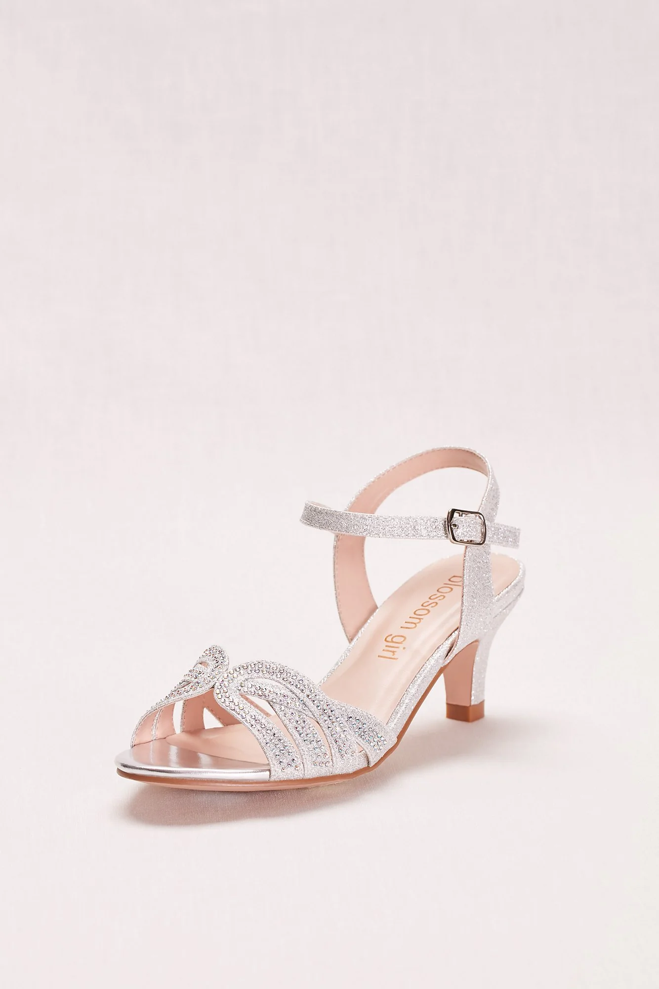 Girls' Low Heel Quarter Strap Crystal Sandal