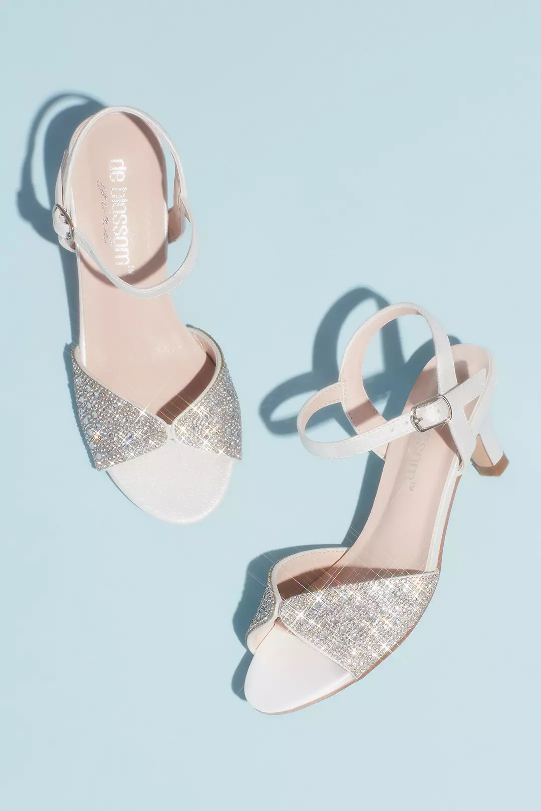 Girls' Pave Crystal Peep Toe Ankle Strap Sandals - Image 4