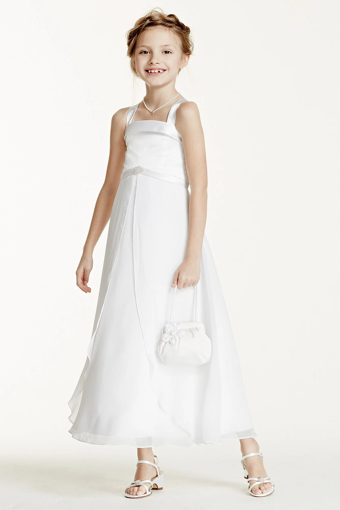 Girl's Special Occasion Dress with Brooch Detail