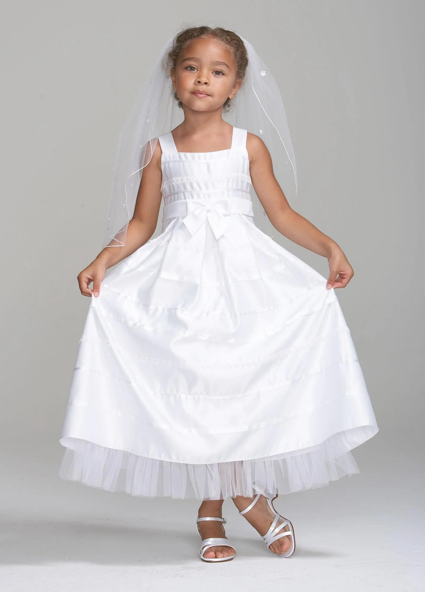 Girls Special Occasion Dress with Satin Details