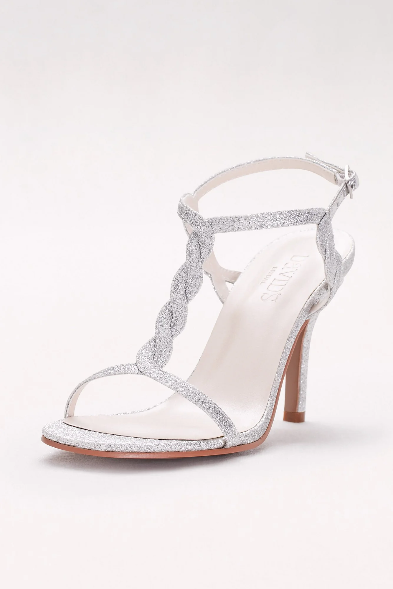Glitter Braided T-Strap Heels - Image 2