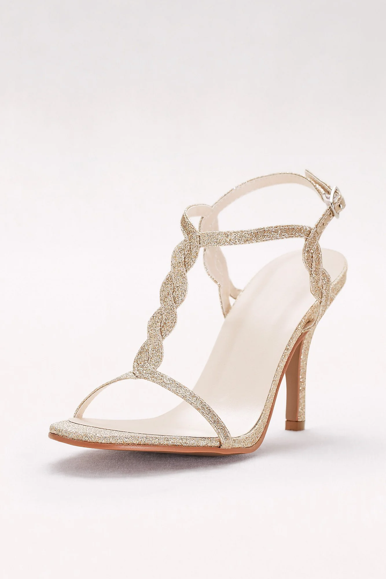 Glitter Braided T-Strap Heels - Image 3