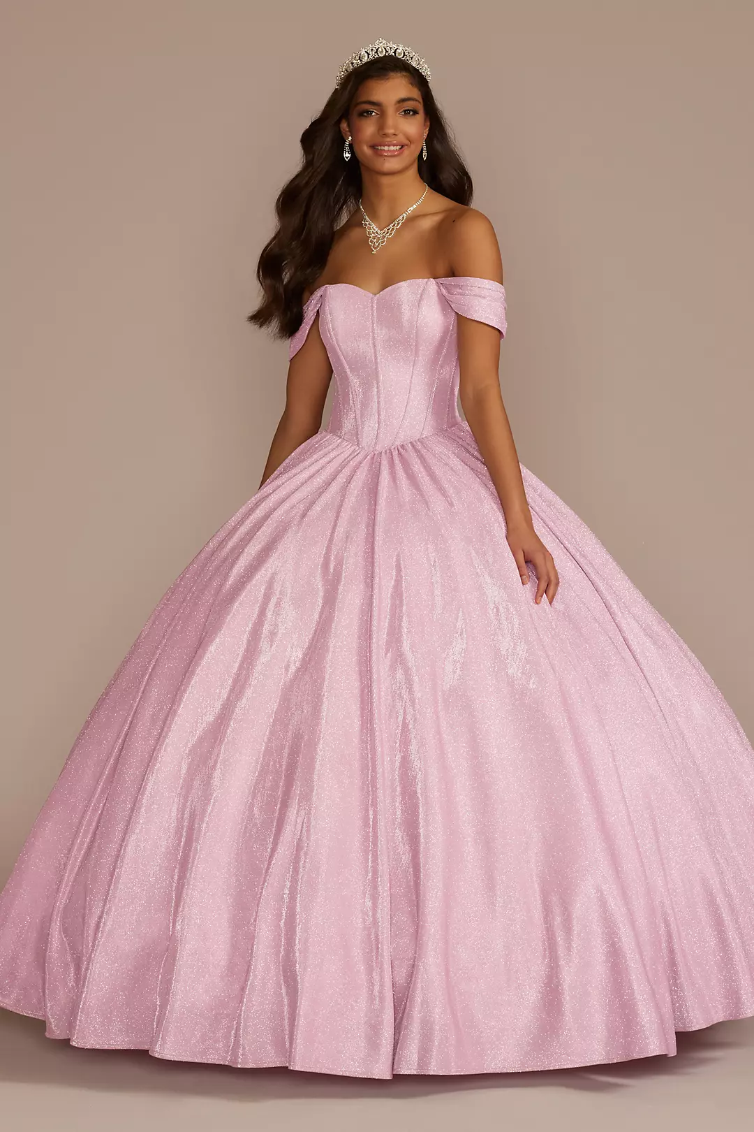 Glitter Knit Corset Quince Ball Gown - Image 8