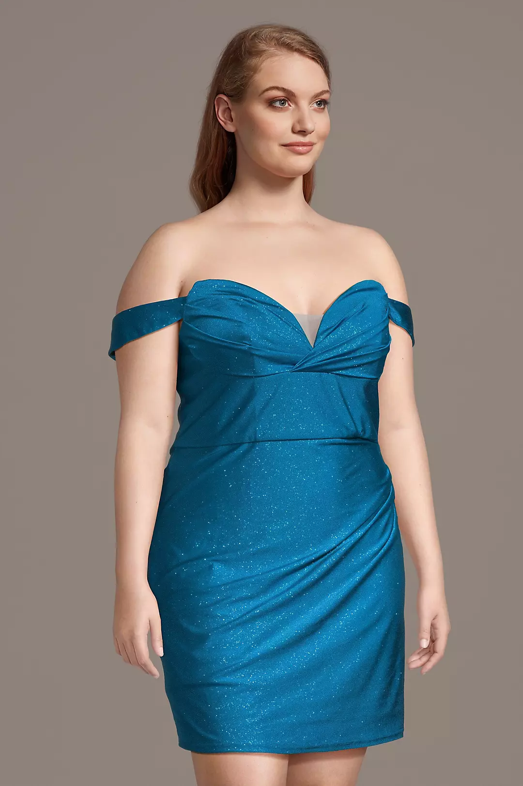 Glitter Knit Off-the-Shoulder Mini Dress - Image 2