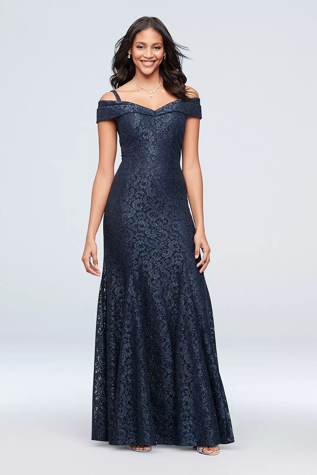 Glitter LaceCold-Shoulder Mermaid Dress - Image 22
