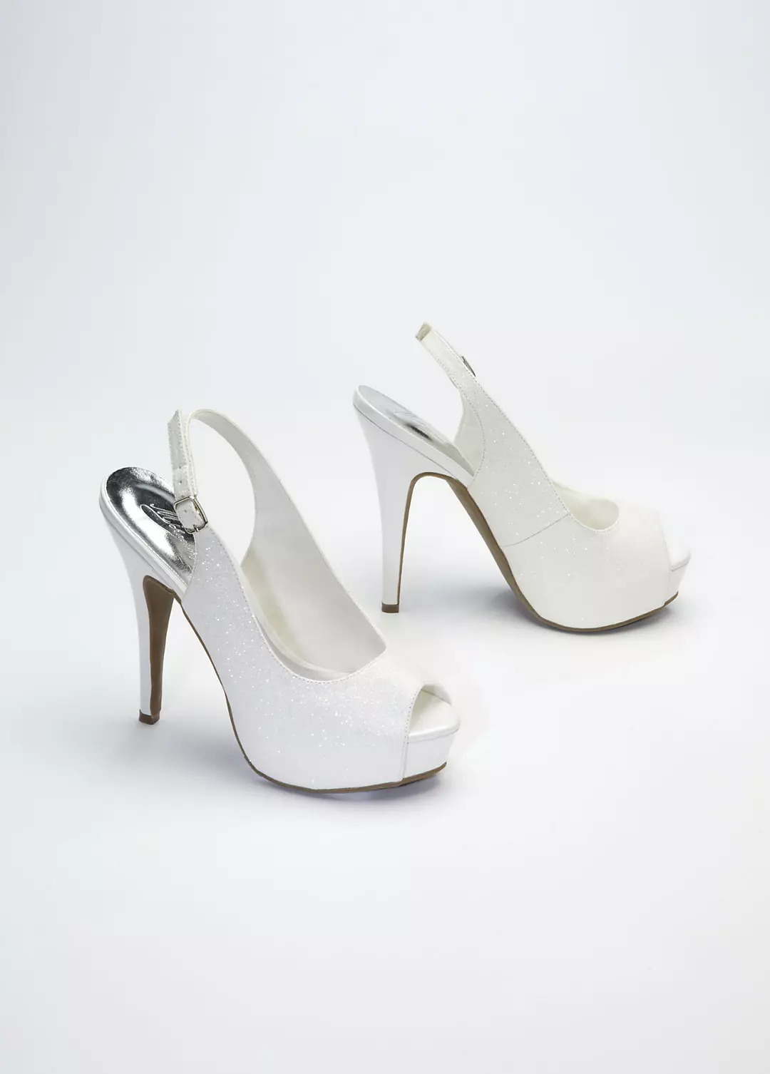 Glitter Peep Toe High Heel Slingback - Image 12