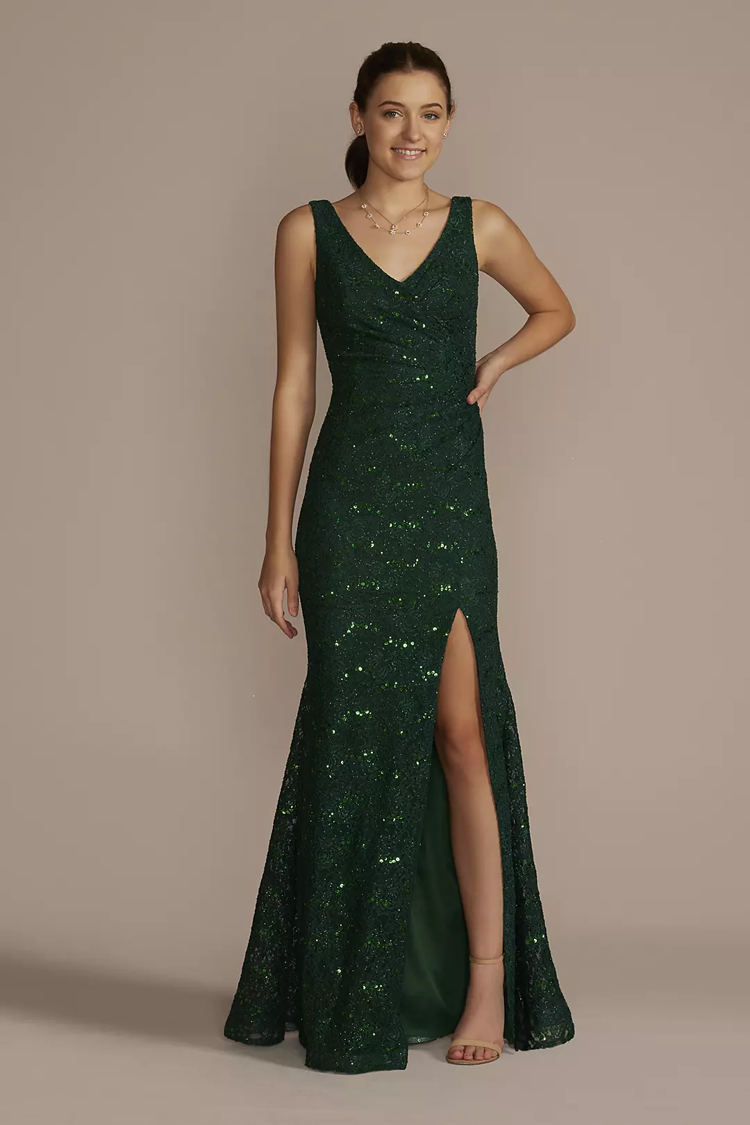 Glitter Sequin Lace Tank Mermaid Dress - Image 4