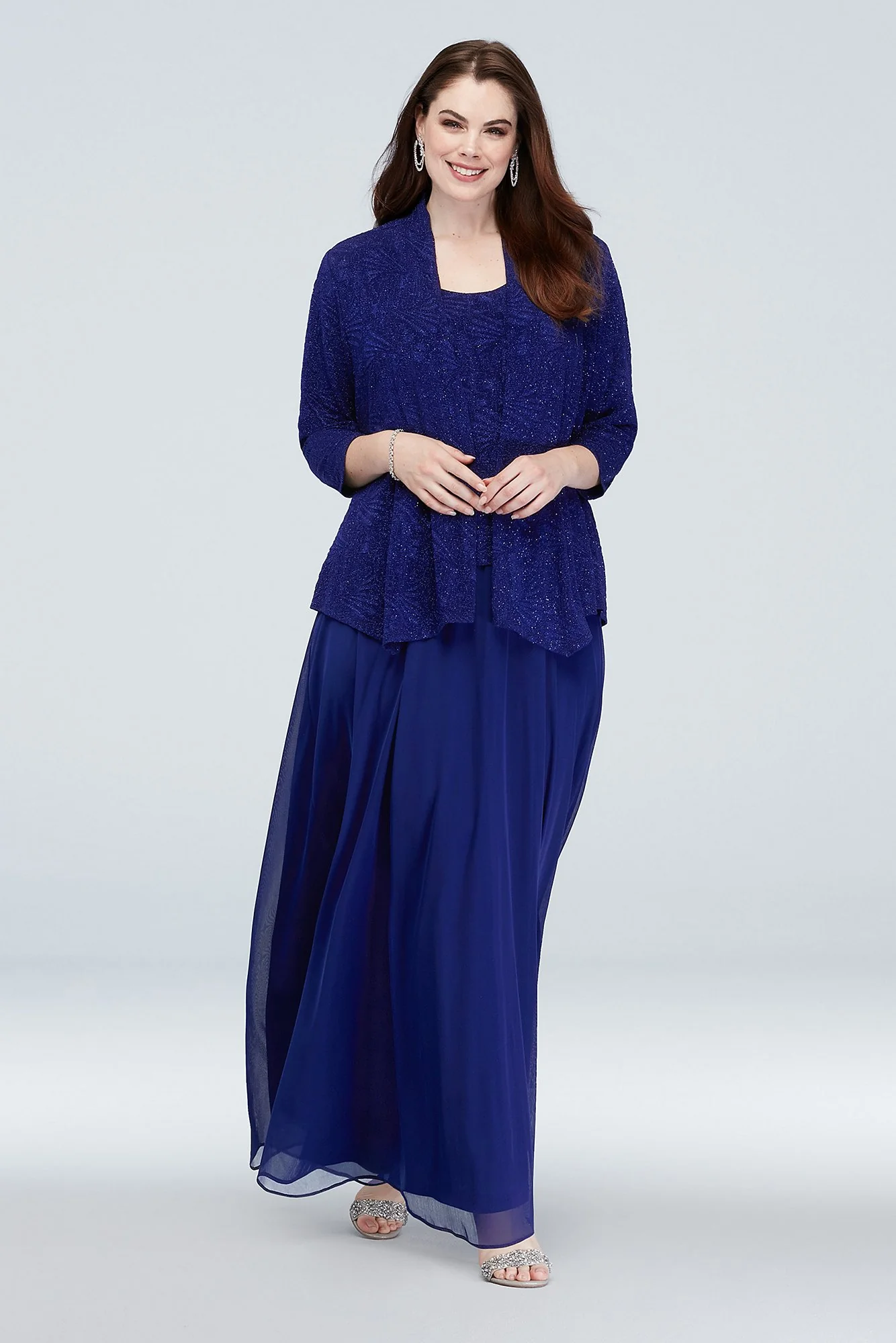 Glitter Stretch Knit Mock Three-Piece Set - Image 2